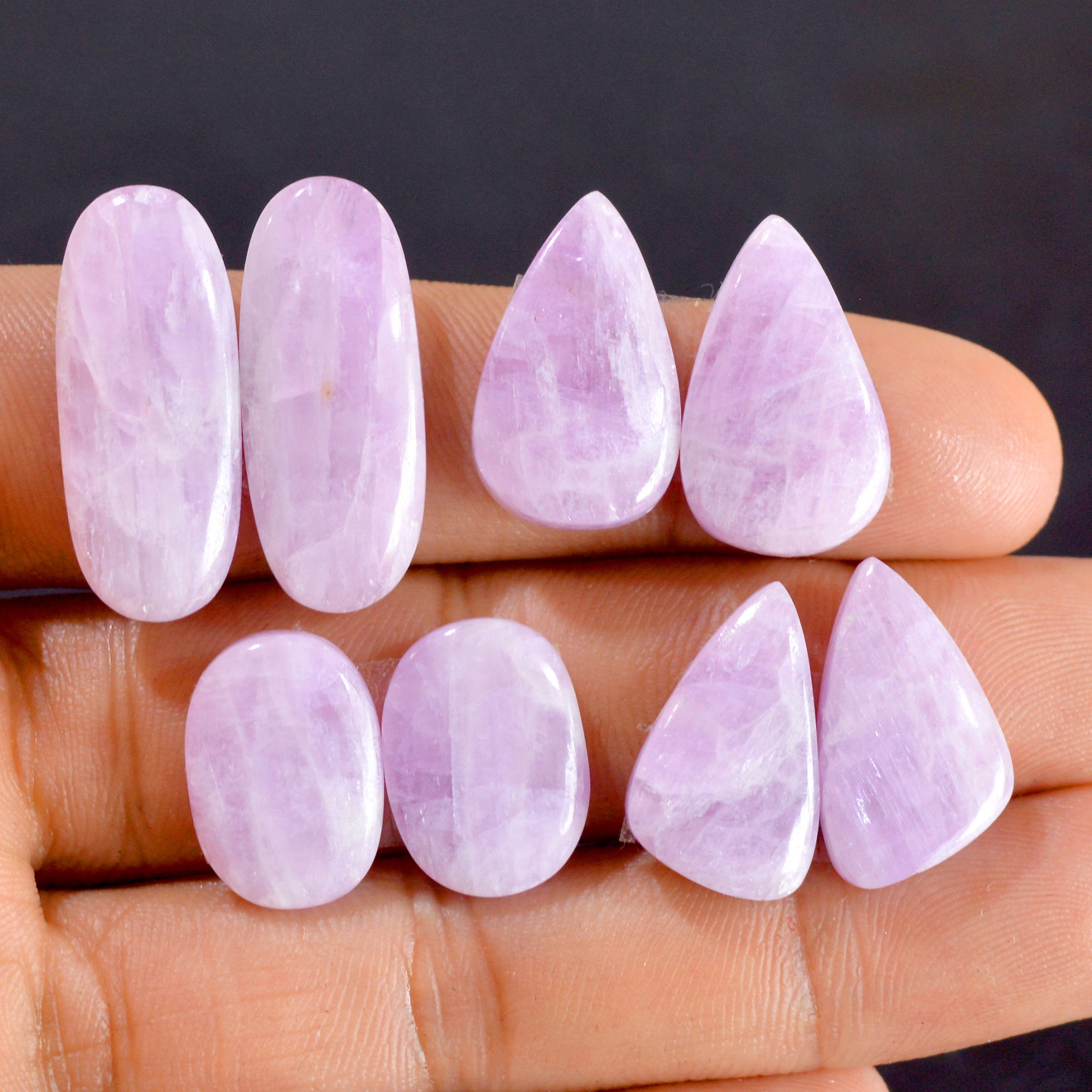4 Pairs 109 Cts Natural Kunzite Pair Gemstone Lot For Jewelry Making 20x11-27x10mm R-14532