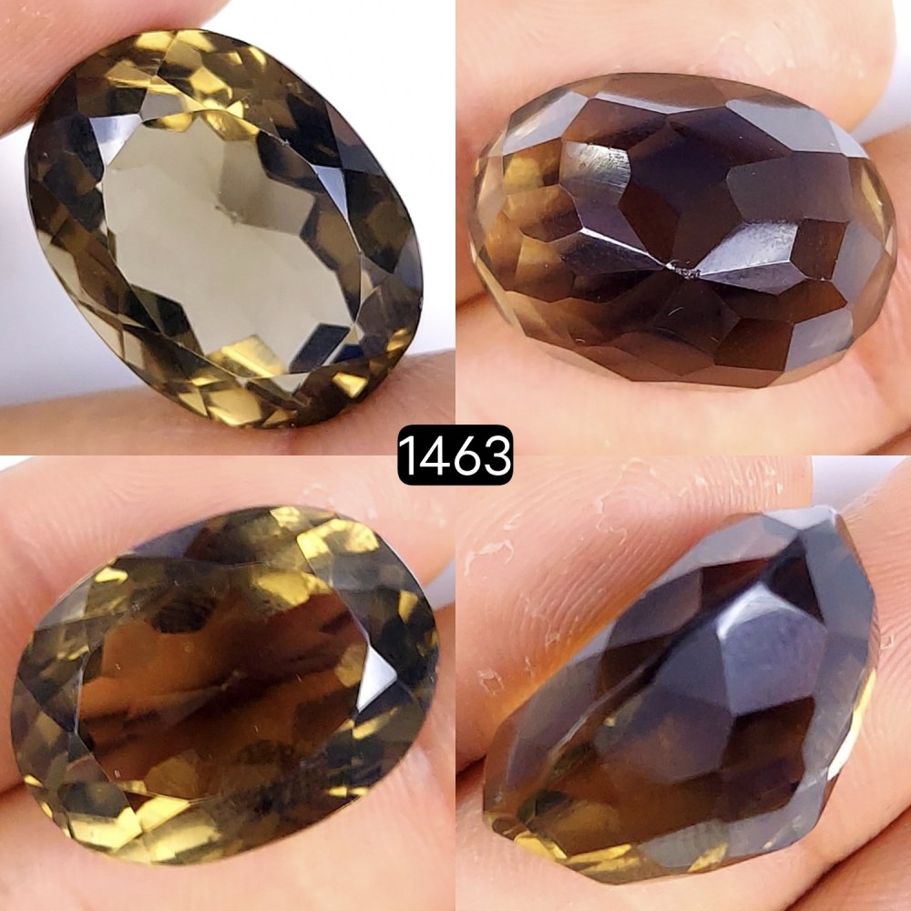 39Cts Natural Smoky Quartz Cabochon Lot Healing Crystals, Loose gemstones Champagne quartz, Oval Shape Smokey quartz, Faceted Quartz for jewelry 24x17mm#1463