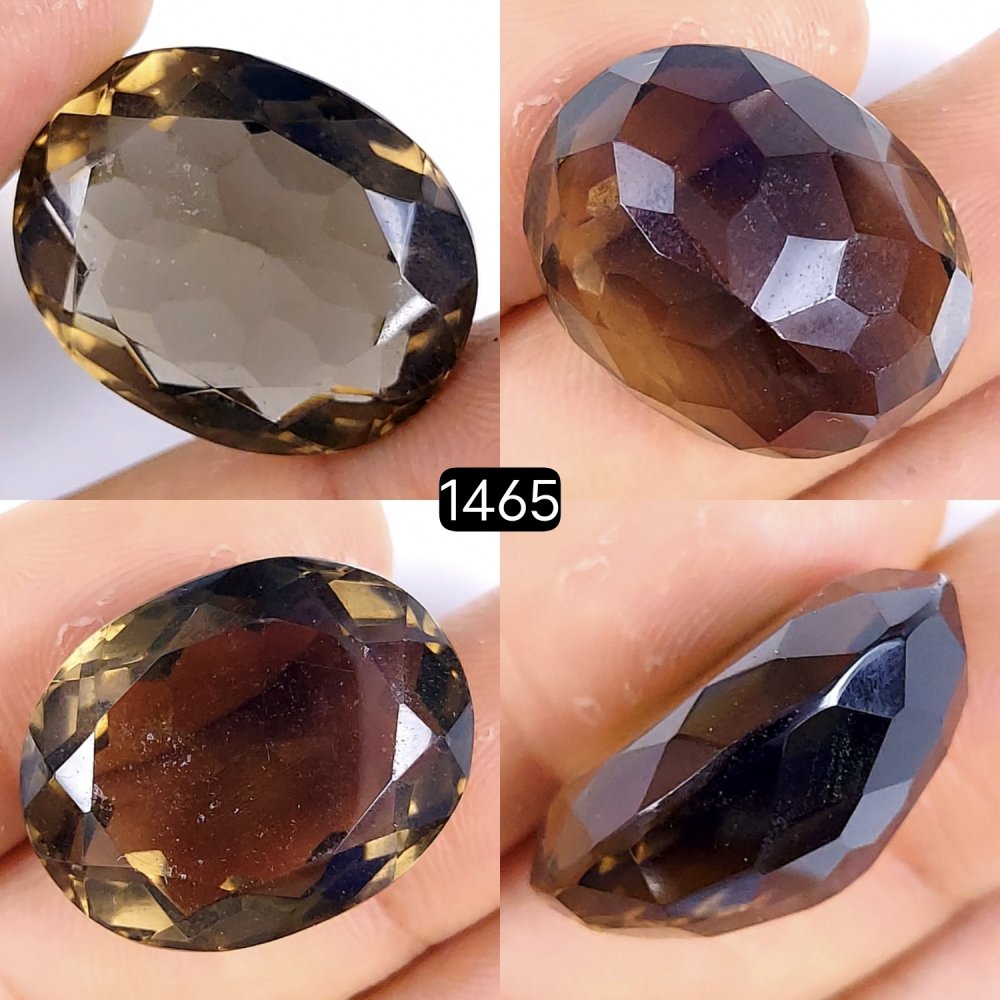 36Cts Natural Smoky Quartz Cabochon Lot Healing Crystals, Loose gemstones Champagne quartz, Oval Shape Smokey quartz, Faceted Quartz for jewelry 24x19mm#1465