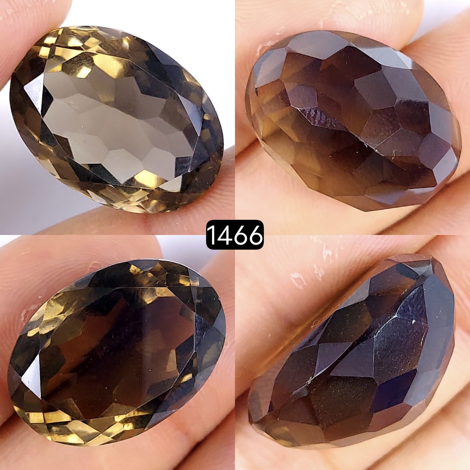 41Cts Natural Smoky Quartz Cabochon Lot Healing Crystals Loose gemstones Champagne quartz Oval Shape Smokey quartz Faceted Quartz for jewelry 25x18mm1466