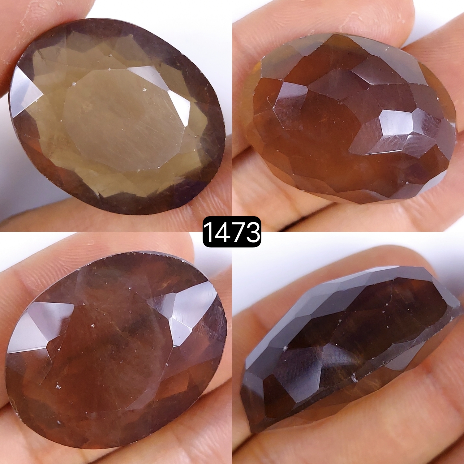 1Pc 110Cts Natural Multi Fluorite Faceted Cabochon Gemstone Oval Shape Crystal 34x25mm#1473