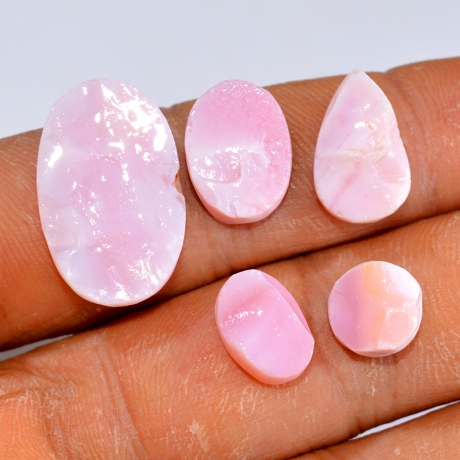 5Pcs 21 Cts Natural Pink Opal Druzy Gemstone Lot Mixed Shapes And Sizes Wholesale Crystal Jewelry Supplies 20x12 8x7mm R-14775
