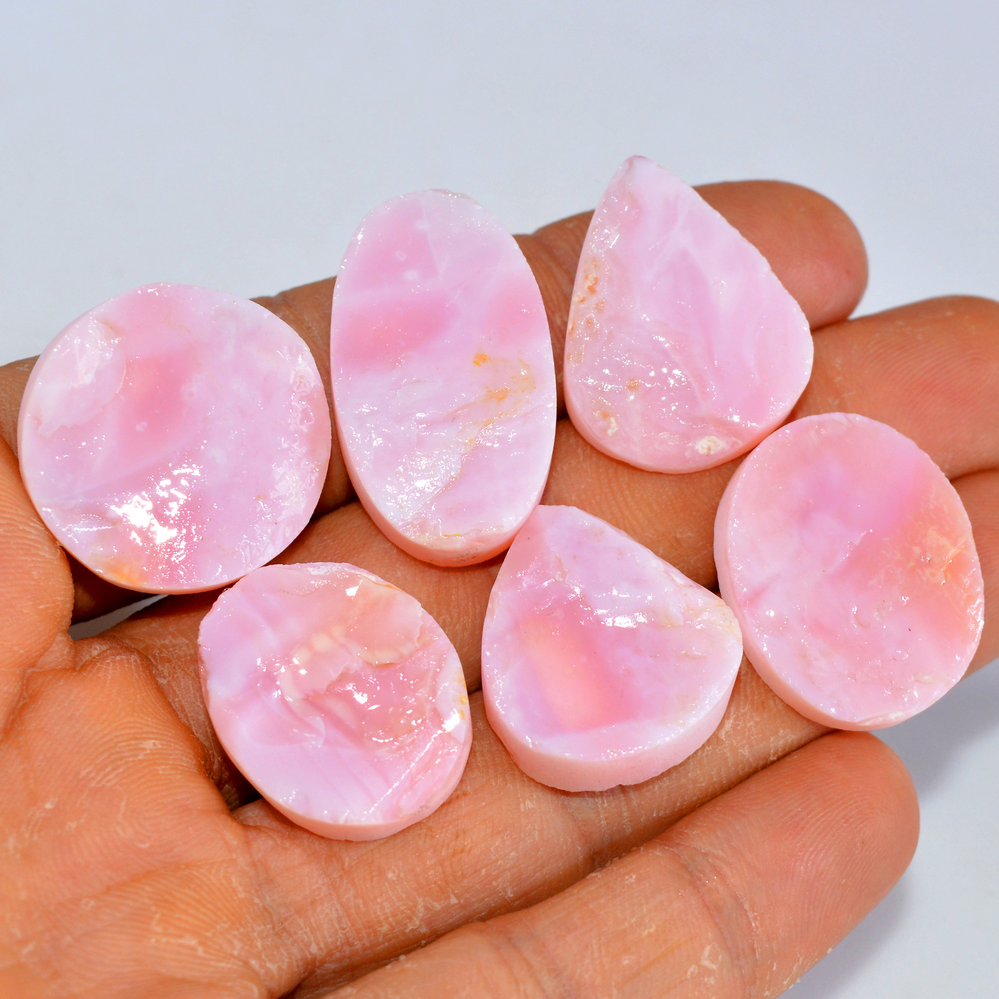 6Pcs 146 Cts Natural Pink Opal Druzy Gemstone Lot Mixed Shapes And Sizes Wholesale Crystal Jewelry Supplies 30x15 21x18mm14777