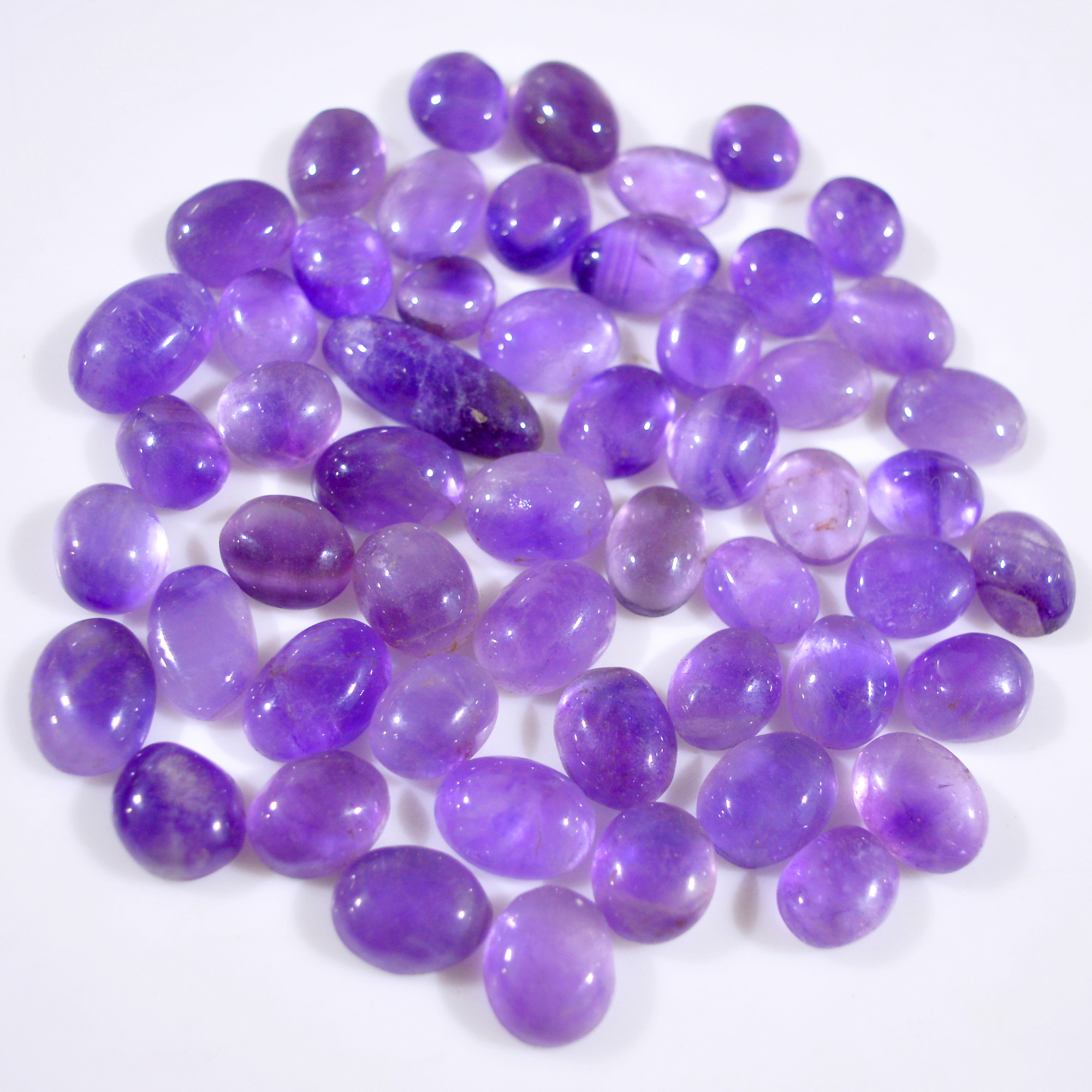 56Pcs 419 Cts Natural Purple Amethyst Cabochon Gemstone Lot Mixed Shapes For Pendants Handmade Jewelry Supplies 24x7 8x8mm R-14789