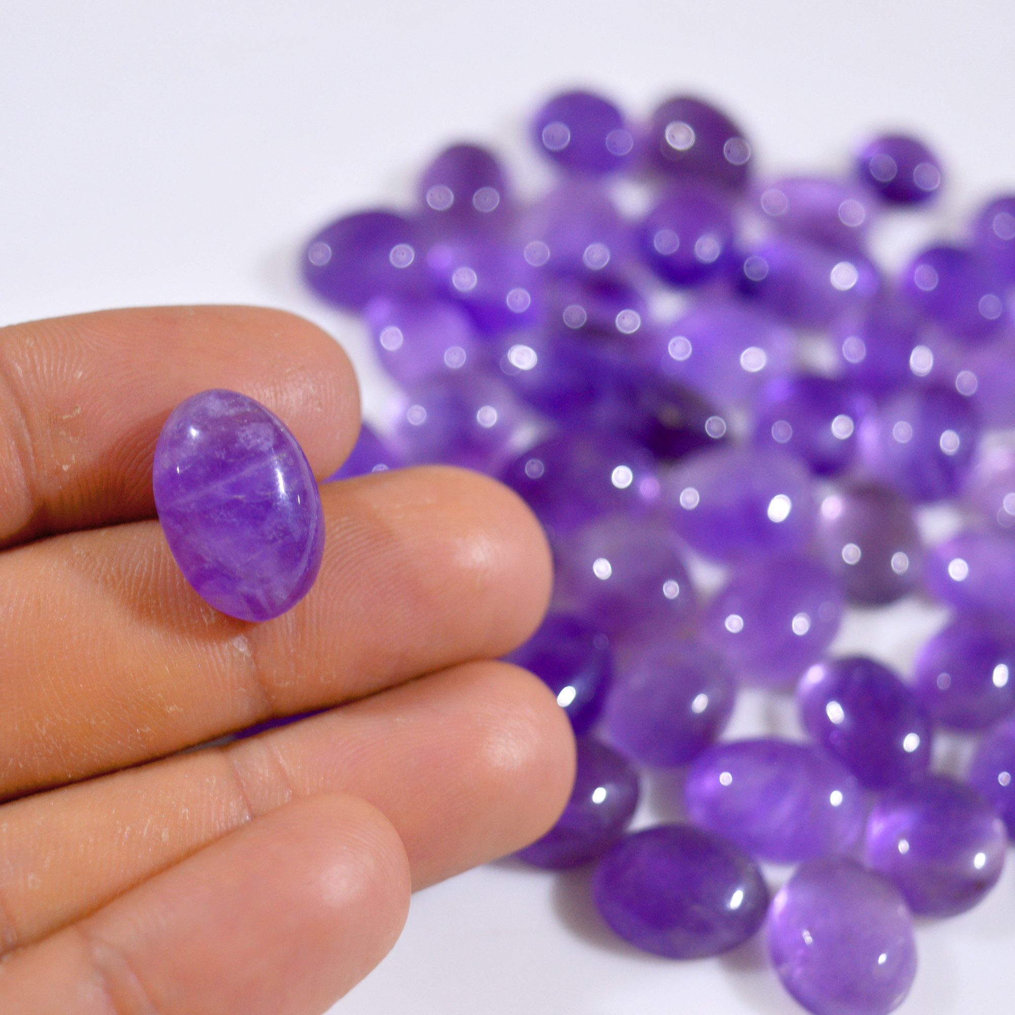 56Pcs 419 Cts Natural Purple Amethyst Cabochon Gemstone Lot Mixed Shapes For Pendants Handmade Jewelry Supplies 24x7 8x8mm R-14789