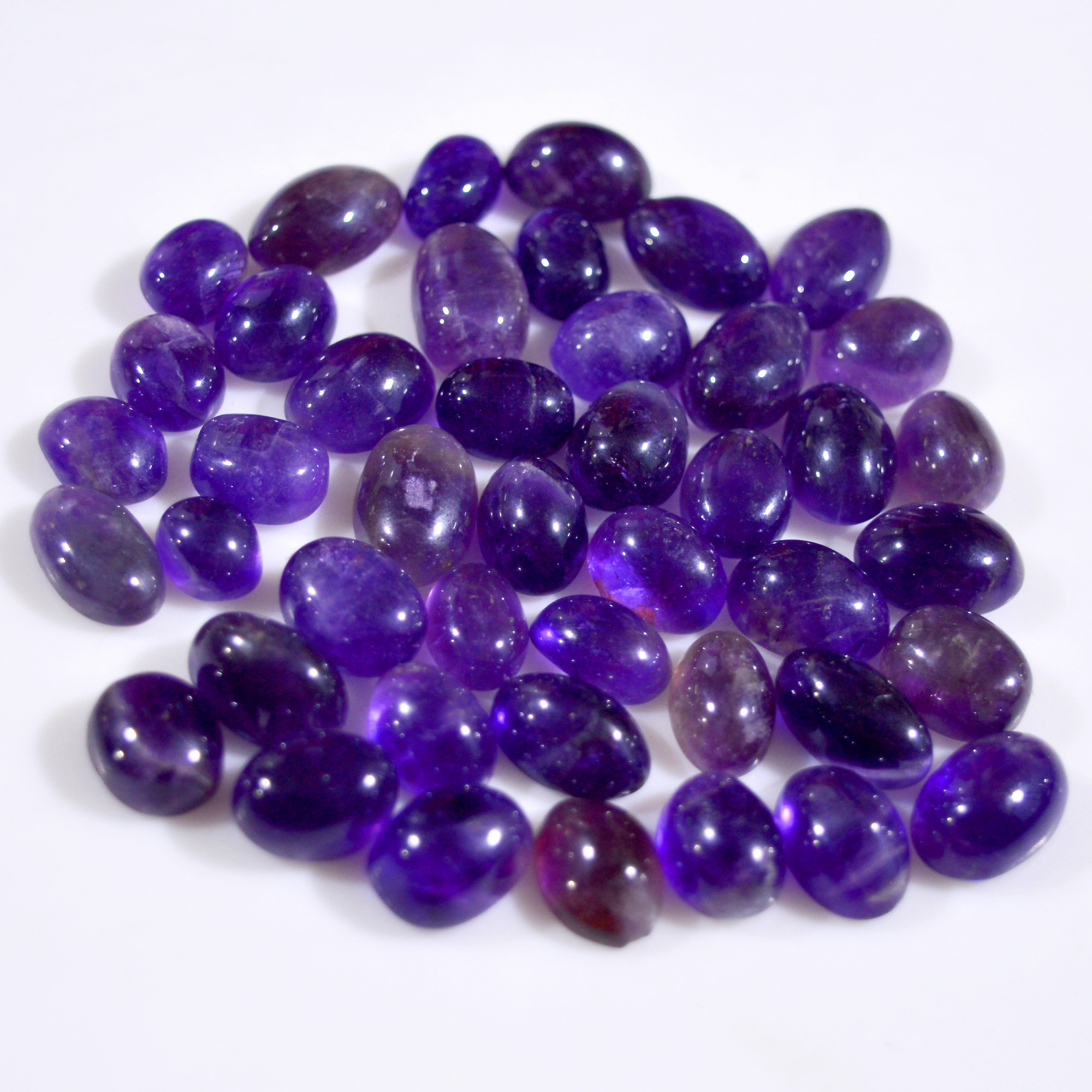 44Pcs 244 Cts Natural Purple Amethyst Cabochon Gemstone Lot Mixed Shapes For Pendants Handmade Jewelry Supplies 13x9 7x5mm R-14790