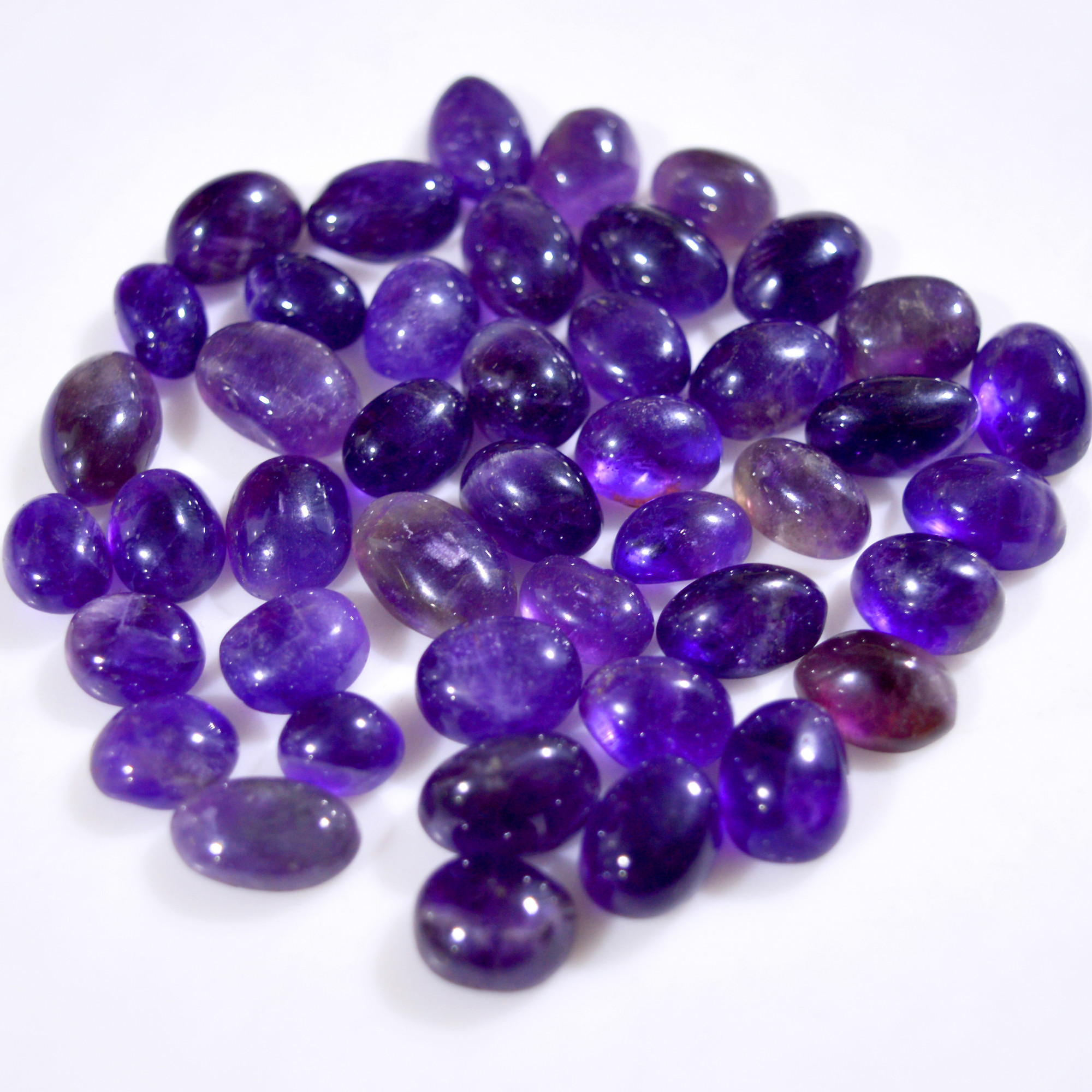 44Pcs 244 Cts Natural Purple Amethyst Cabochon Gemstone Lot Mixed Shapes For Pendants Handmade Jewelry Supplies 13x9 7x5mm14790