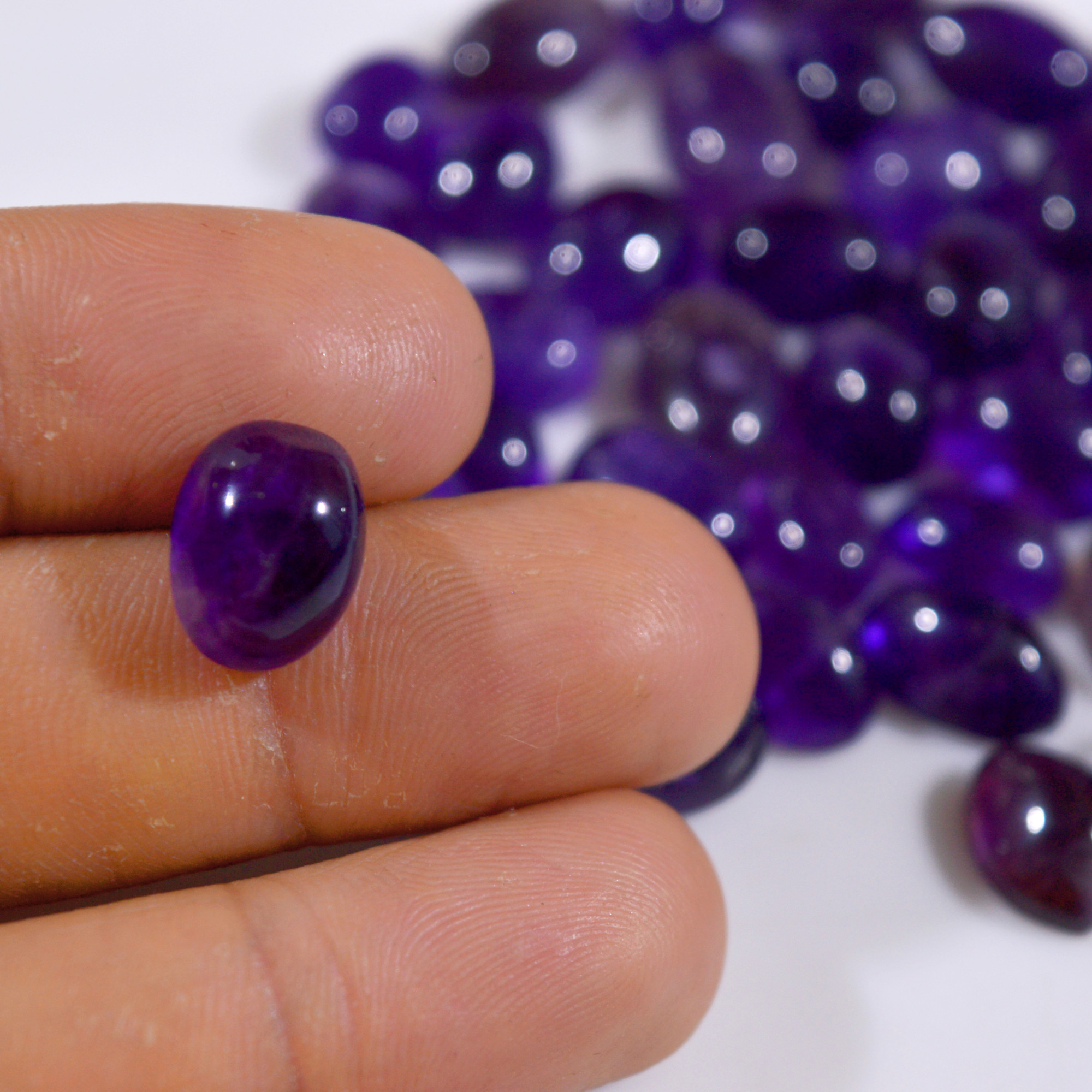 44Pcs 244 Cts Natural Purple Amethyst Cabochon Gemstone Lot Mixed Shapes For Pendants Handmade Jewelry Supplies 13x9 7x5mm14790
