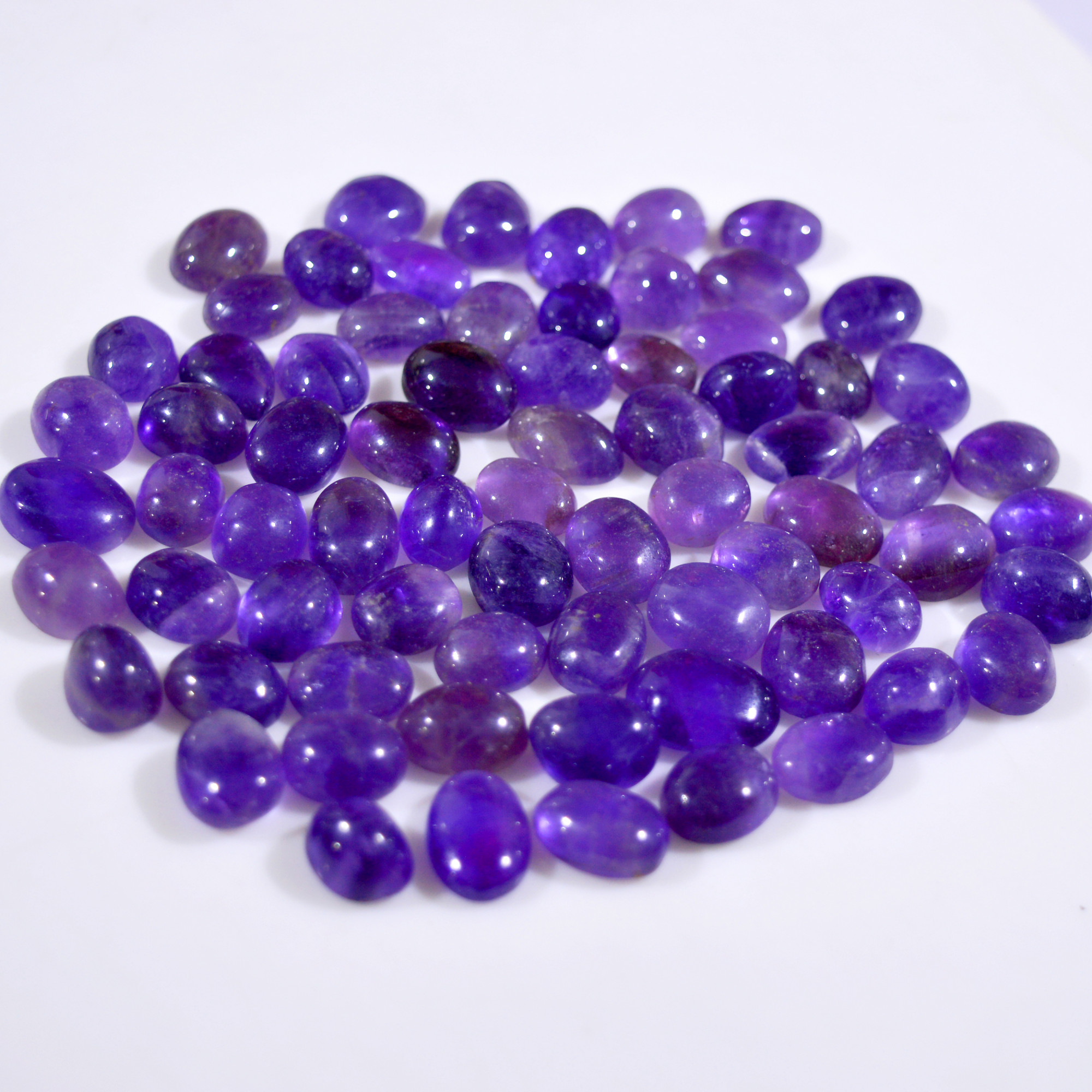 72Pcs 541 Cts Natural Purple Amethyst Cabochon Gemstone Lot Mixed Shapes For Pendants Handmade Jewelry Supplies 15x11 10x8mm14792