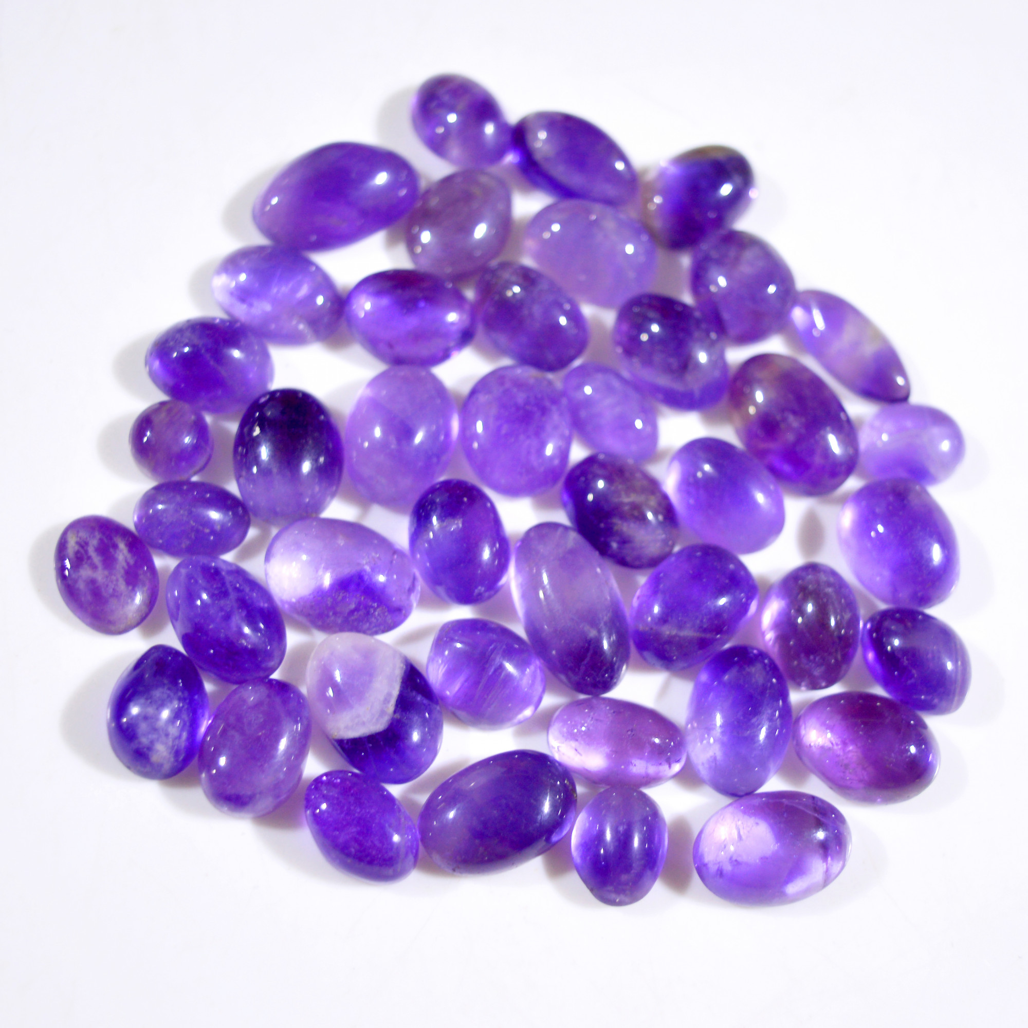 44Pcs 206 Cts Natural Purple Amethyst Cabochon Gemstone Lot Mixed Shapes For Pendants Handmade Jewelry Supplies 15x8 5x5mm R-14793
