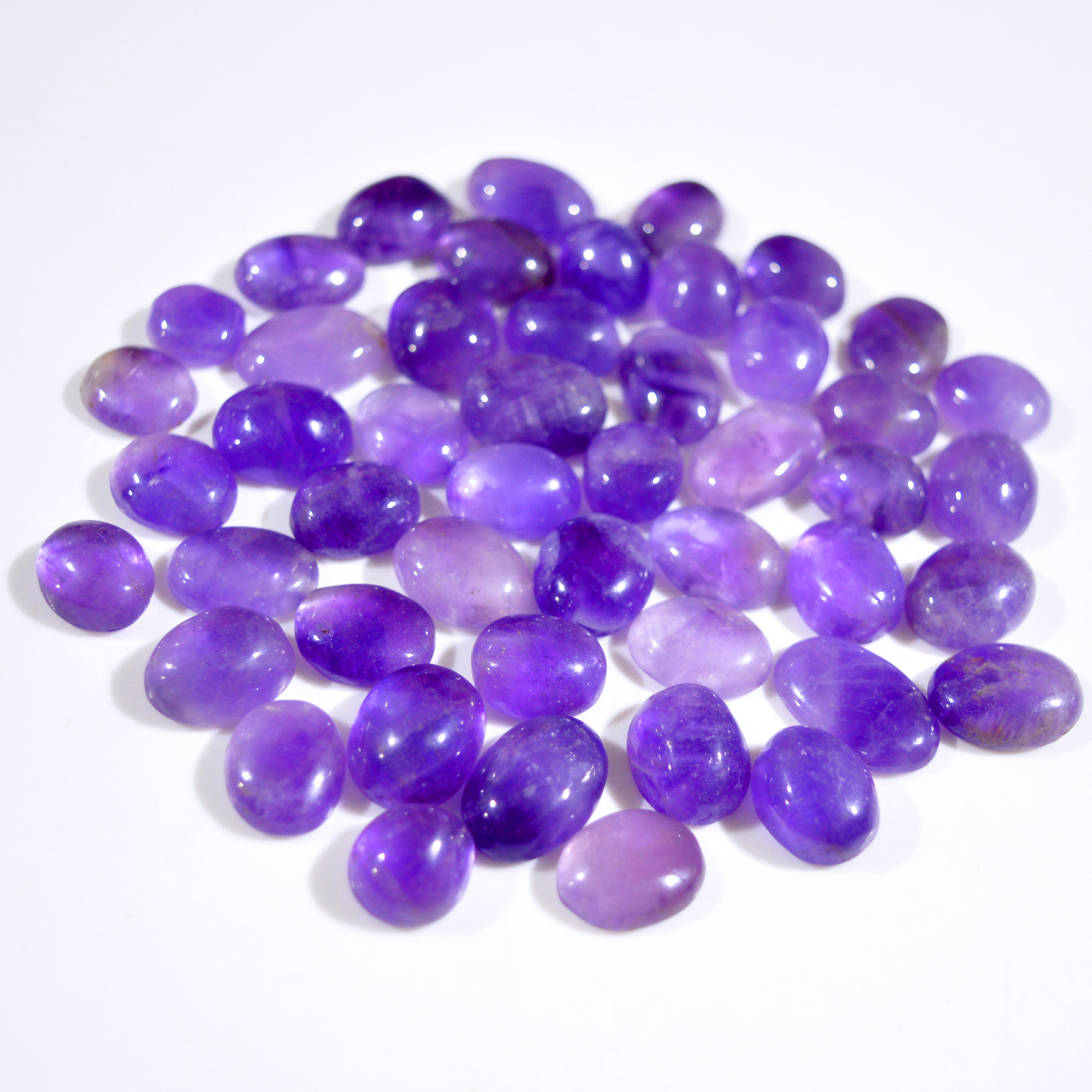 48Pcs 530 Cts Natural Purple Amethyst Cabochon Gemstone Lot Mixed Shapes For Pendants Handmade Jewelry Supplies 17x12 10x10mm14795