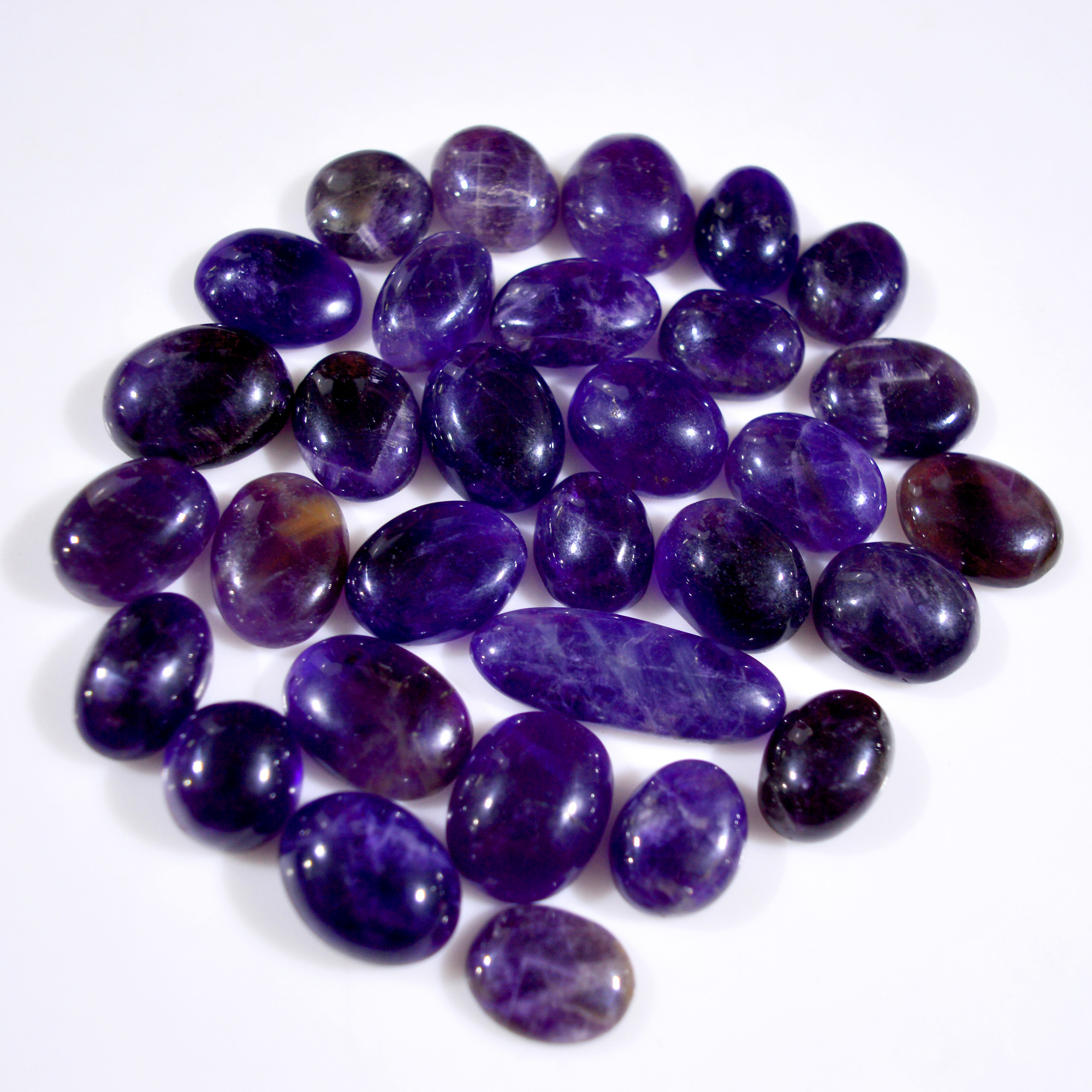 31Pcs 512 Cts Natural Purple Amethyst Cabochon Gemstone Lot Mixed Shapes For Pendants Handmade Jewelry Supplies 32x10 15x11mm R-14800