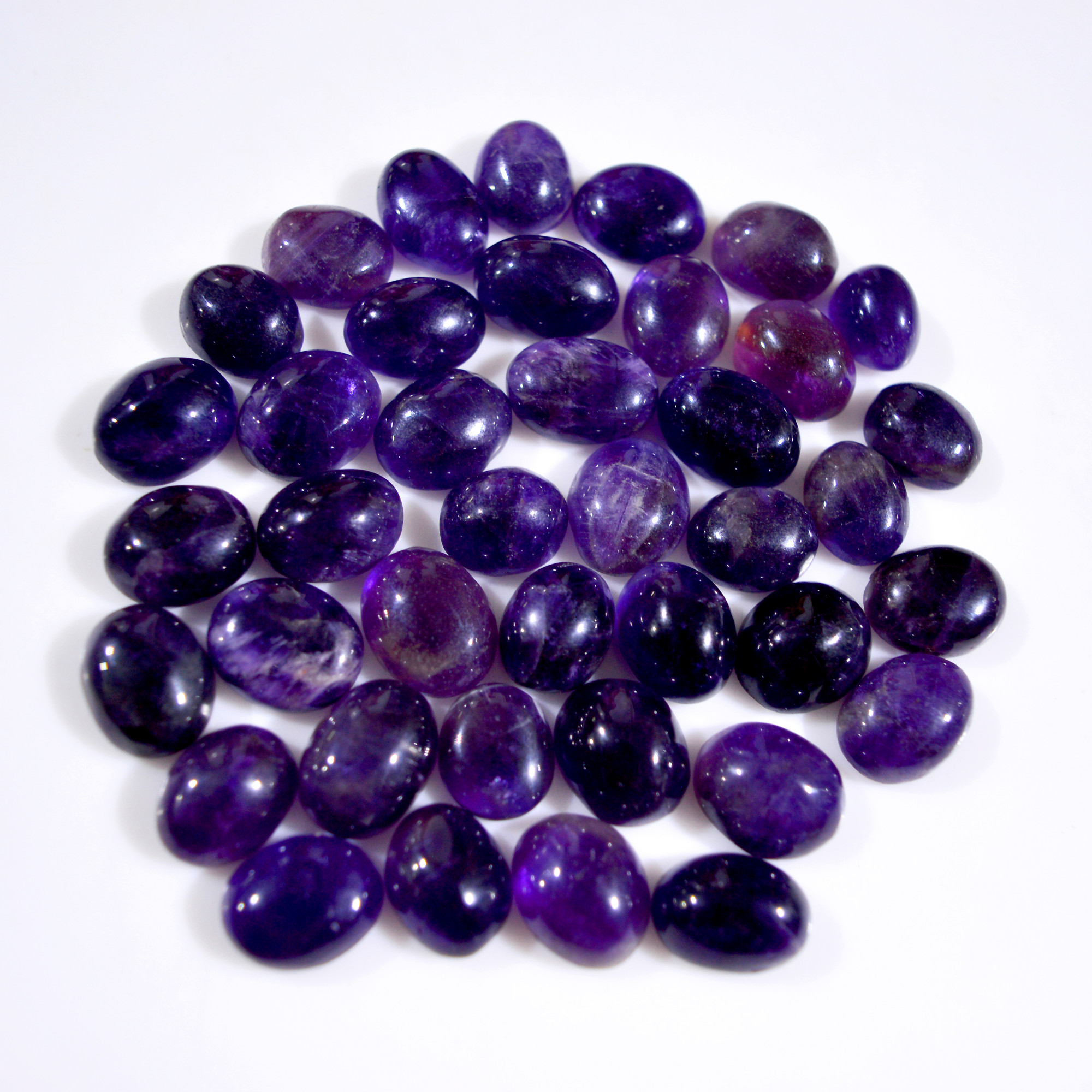 40Pcs 485 Cts Natural Purple Amethyst Cabochon Gemstone Lot Mixed Shapes For Pendants Handmade Jewelry Supplies 15x11 14x10mm R-14802