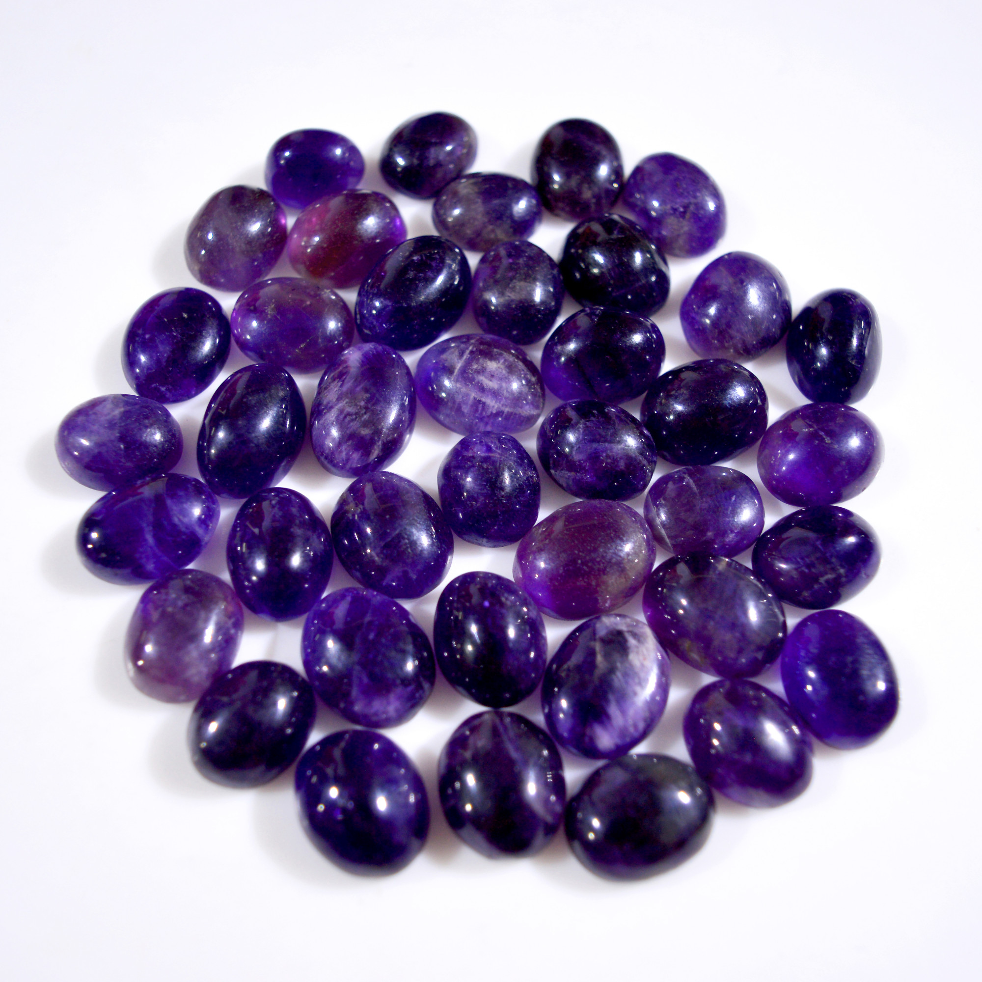 40Pcs 485 Cts Natural Purple Amethyst Cabochon Gemstone Lot Mixed Shapes For Pendants Handmade Jewelry Supplies 15x11 14x10mm R-14802