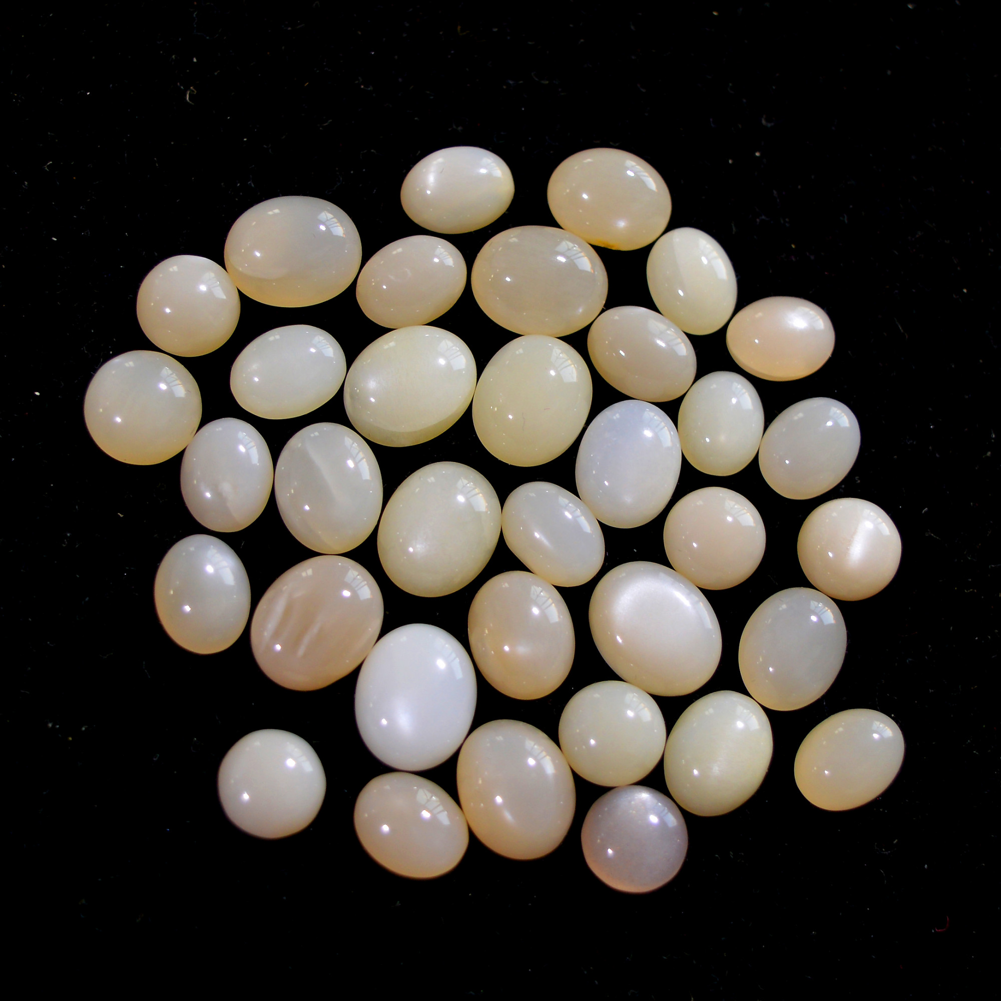 35Pcs 90 Cts Natural White Moonstone Mix Shape and size Cabochon Lot Semi Precious Loose Gemstone Jewelry Supply Crystal10x8-8x6mm 14818