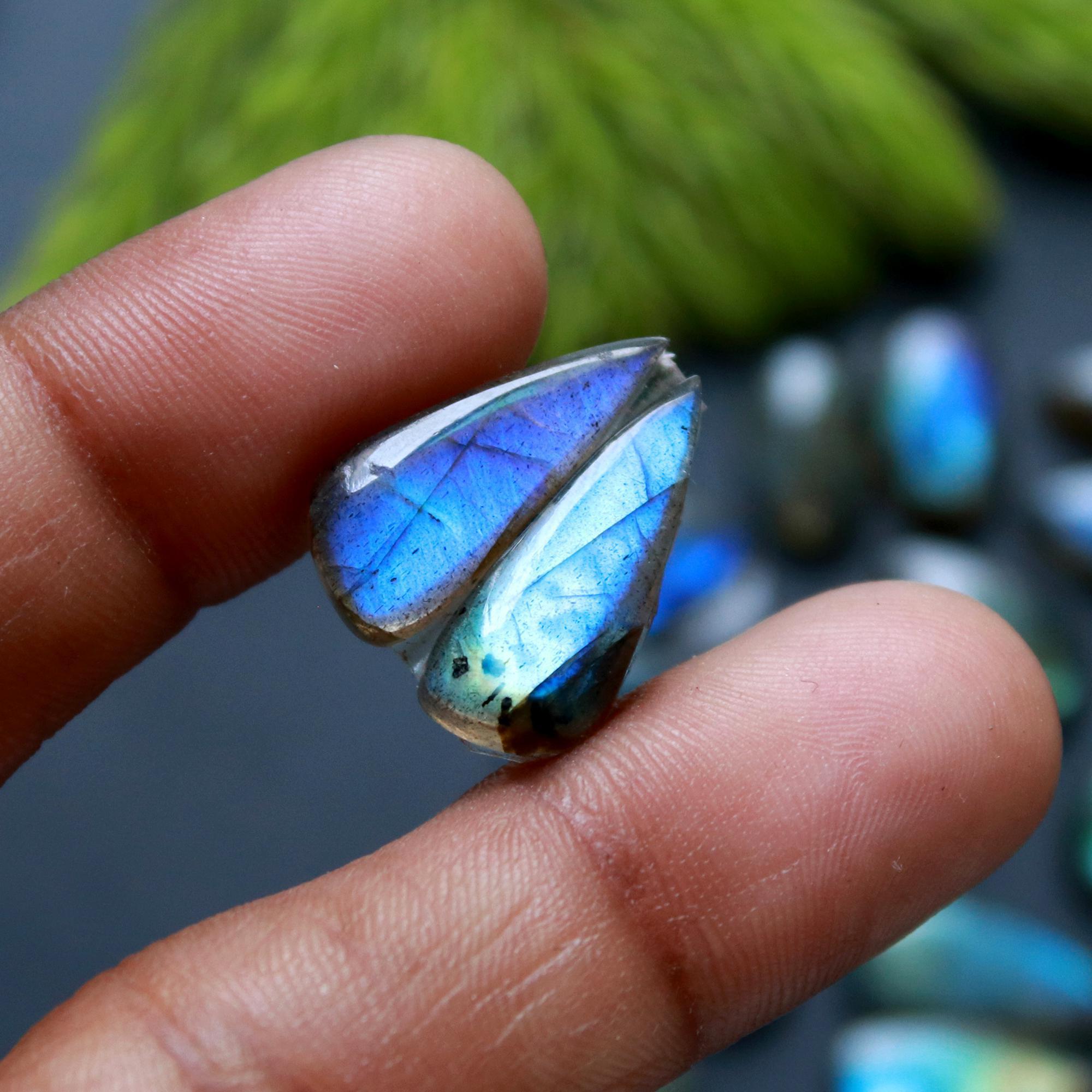 12 Pair 124 Cts Natural Labradorite Loose Gemstone Pairs For Earring Labradorite Mix Shape Cabochon For Jewelry Making 20x7-13x8 mm 14828