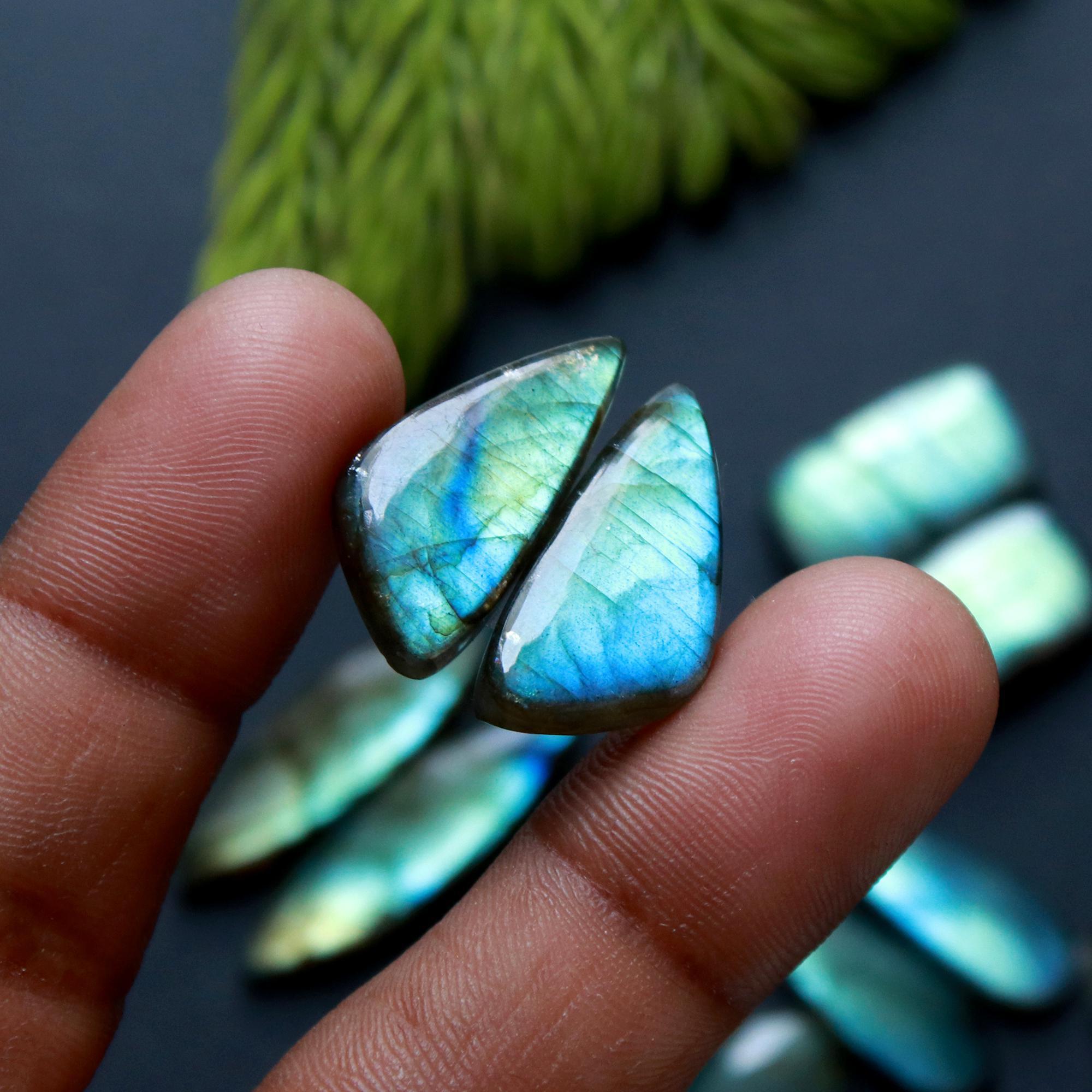 8 Pair 121 Cts Natural Labradorite Loose Gemstone Pairs For Earring Labradorite Mix Shape Cabochon For Jewelry Making 28x8-15x12 mm 14830