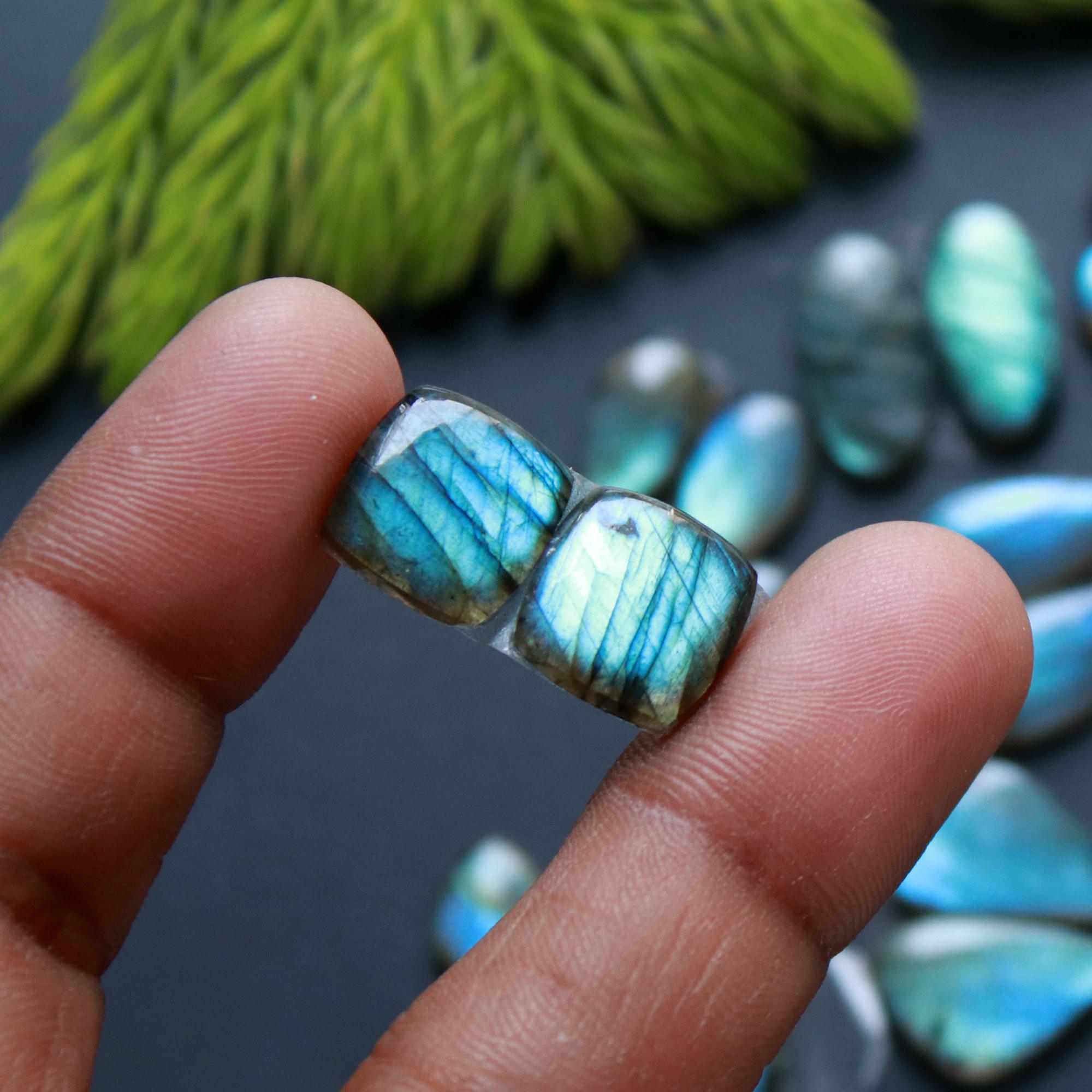 10 Pair 96 Cts Natural Labradorite Loose Gemstone Pairs For Earring Labradorite Mix Shape Cabochon For Jewelry Making 17x10-14x8 mm 14834