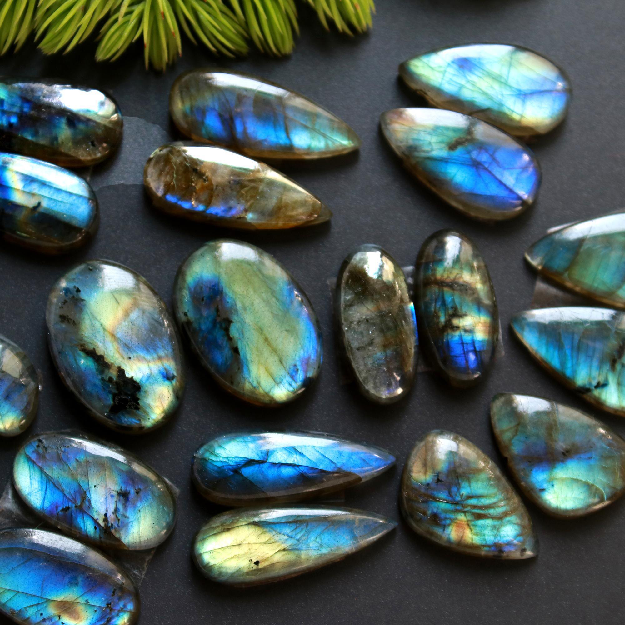 10 Pair 146 Cts Natural Labradorite Loose Gemstone Pairs For Earring Labradorite Mix Shape Cabochon For Jewelry Making 20x14-18x8 mm 14842