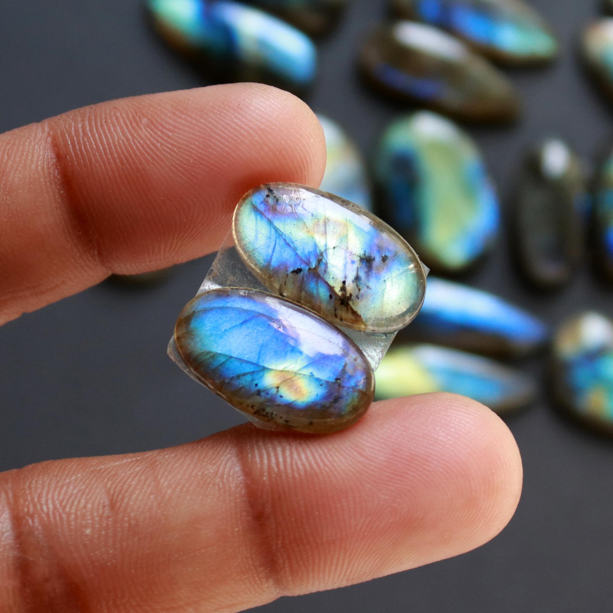 10 Pair 146 Cts Natural Labradorite Loose Gemstone Pairs For Earring Labradorite Mix Shape Cabochon For Jewelry Making 20x14-18x8 mm 14842
