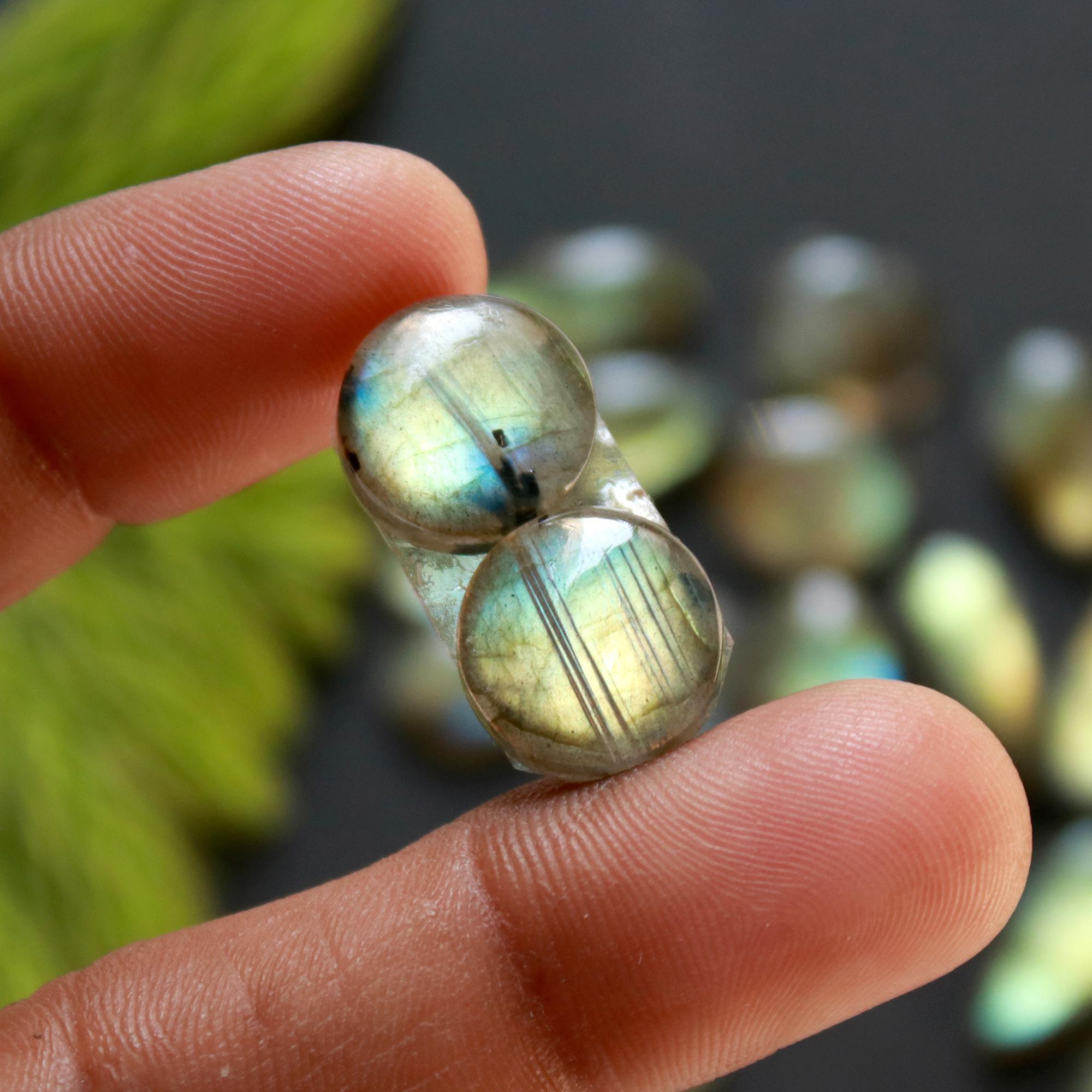 10 Pair 99 Cts Natural Labradorite Loose Gemstone Pairs For Earring Labradorite Mix Shape Cabochon For Jewelry Making 20x8-14x8 mm 14849