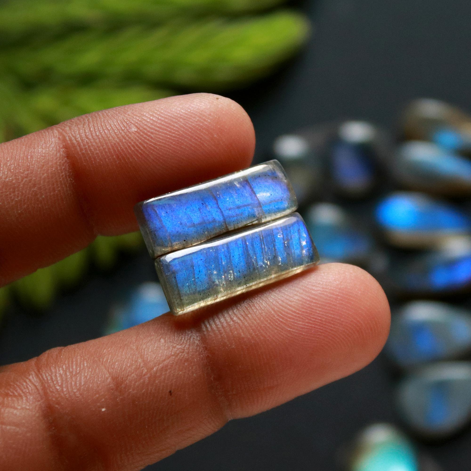 10 Pair 100 Cts Natural Labradorite Loose Gemstone Pairs For Earring Labradorite Mix Shape Cabochon For Jewelry Making 20x7-16x7 mm 14857