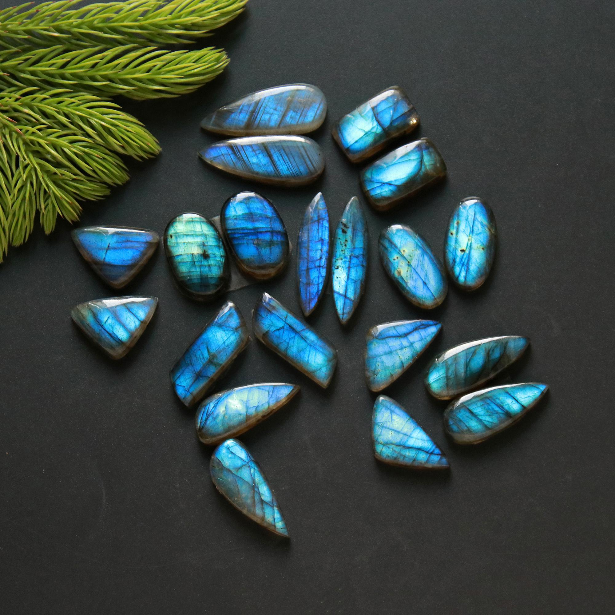 10 Pair 180 Cts Natural Labradorite Loose Gemstone Pairs For Earring Labradorite Mix Shape Cabochon For Jewelry Making 20x7-15x10 mm 14858