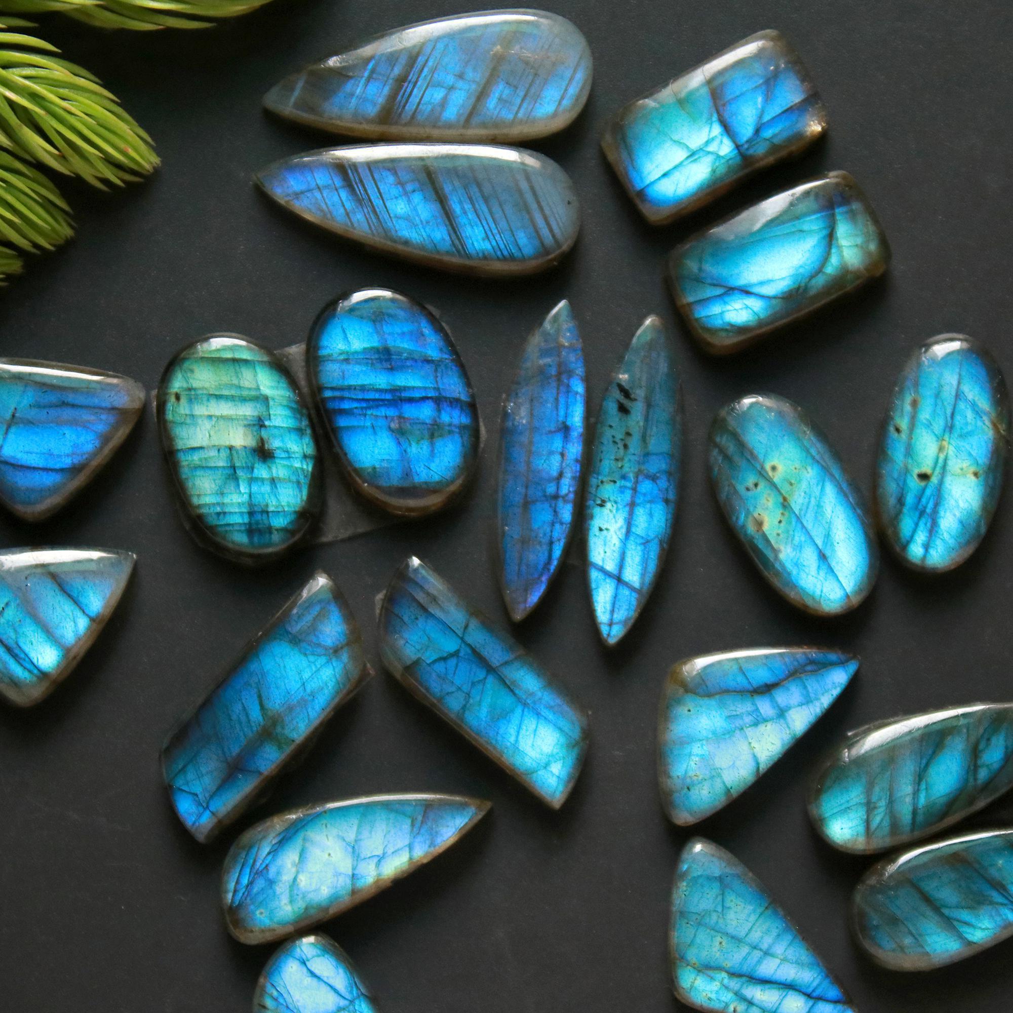 10 Pair 180 Cts Natural Labradorite Loose Gemstone Pairs For Earring Labradorite Mix Shape Cabochon For Jewelry Making 20x7-15x10 mm 14858