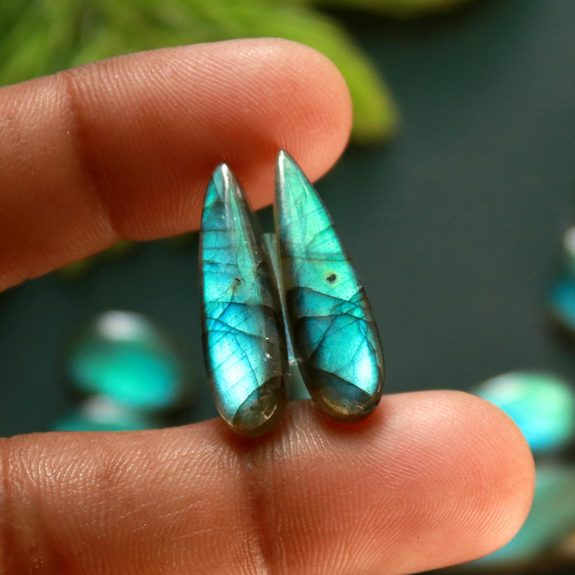 8 Pair 131 Cts Natural Labradorite Loose Gemstone Pairs For Earring Labradorite Mix Shape Cabochon For Jewelry Making 31x8-15x10 mm 14873