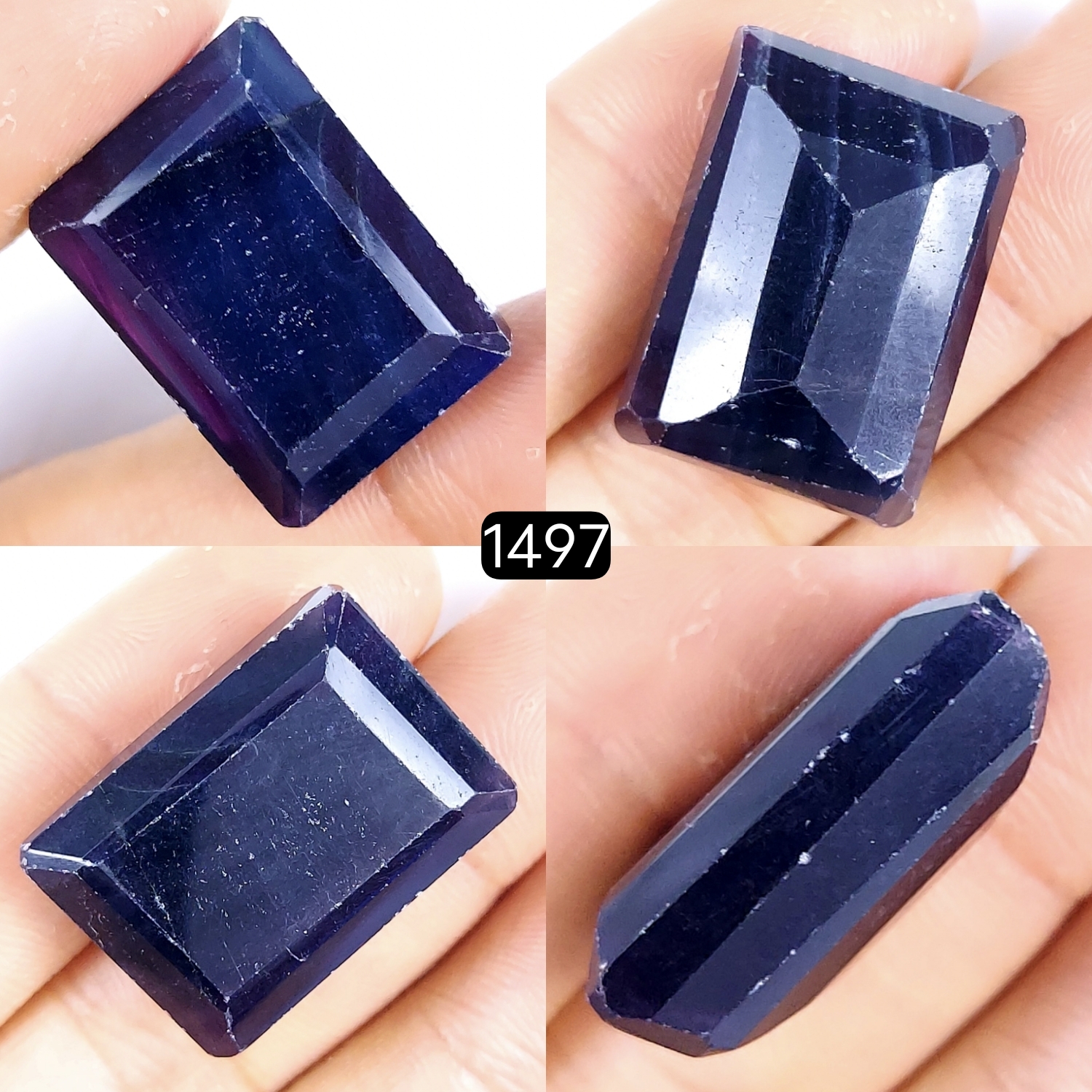 1Pcs 64Cts Natural Multi Flourite Faceted Rectangle Loose Gemstone27x19mm#1497