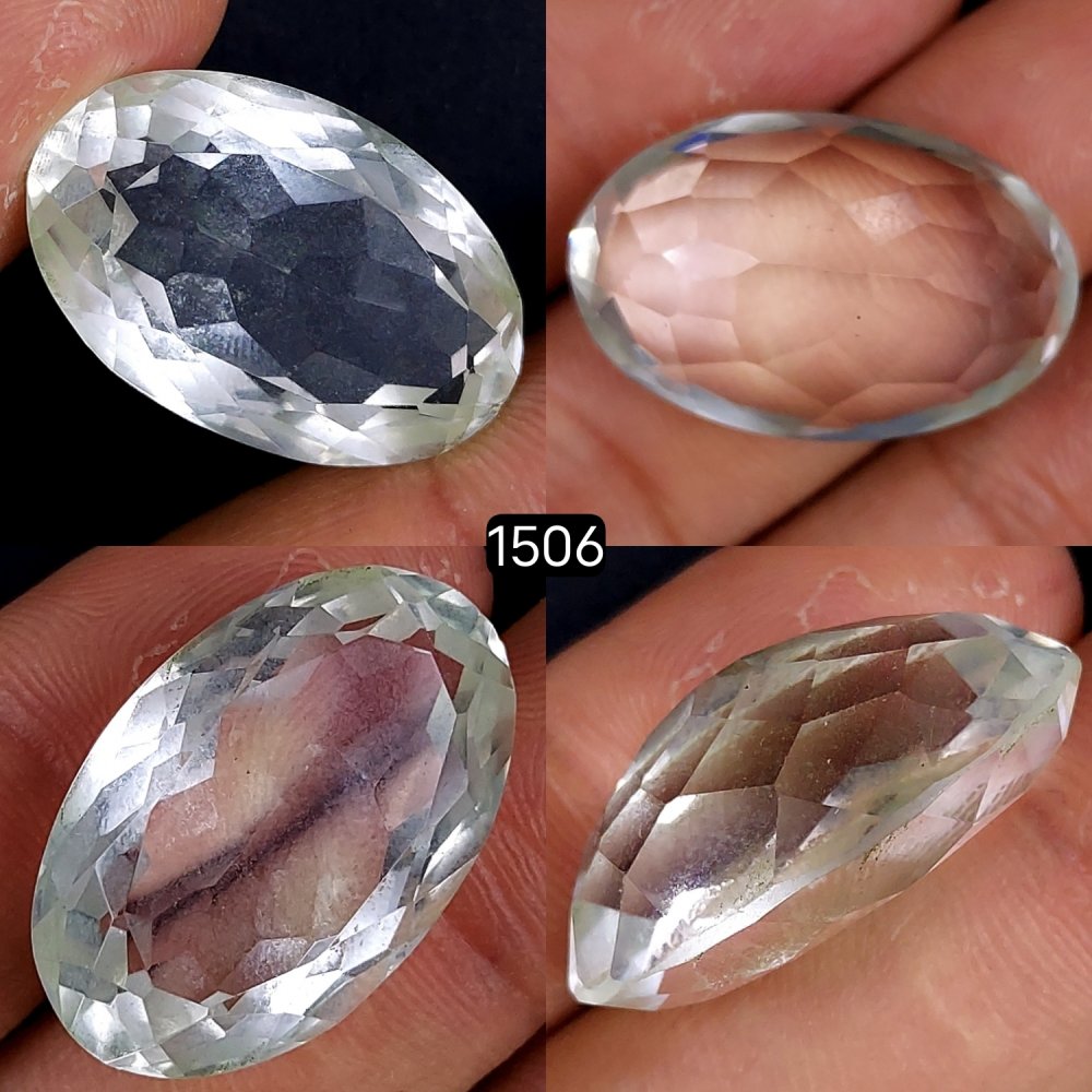 1Pcs 34Cts Natural Crystal Quartz Faceted Oval Shape Loose Gemstone25x16mm#1506
