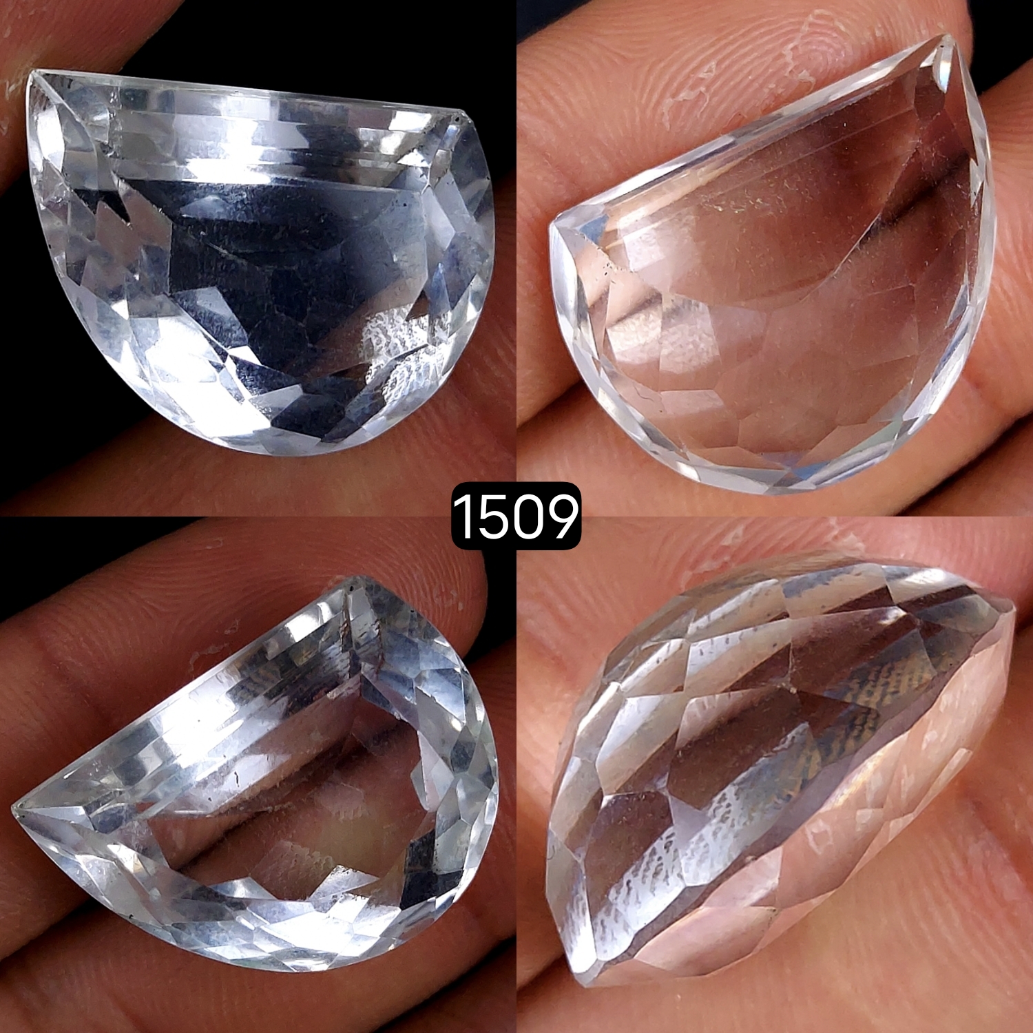 1Pcs 40Cts Natural Crystal Quartz Faceted Oval Shape Loose Gemstone 23x17mm#1509