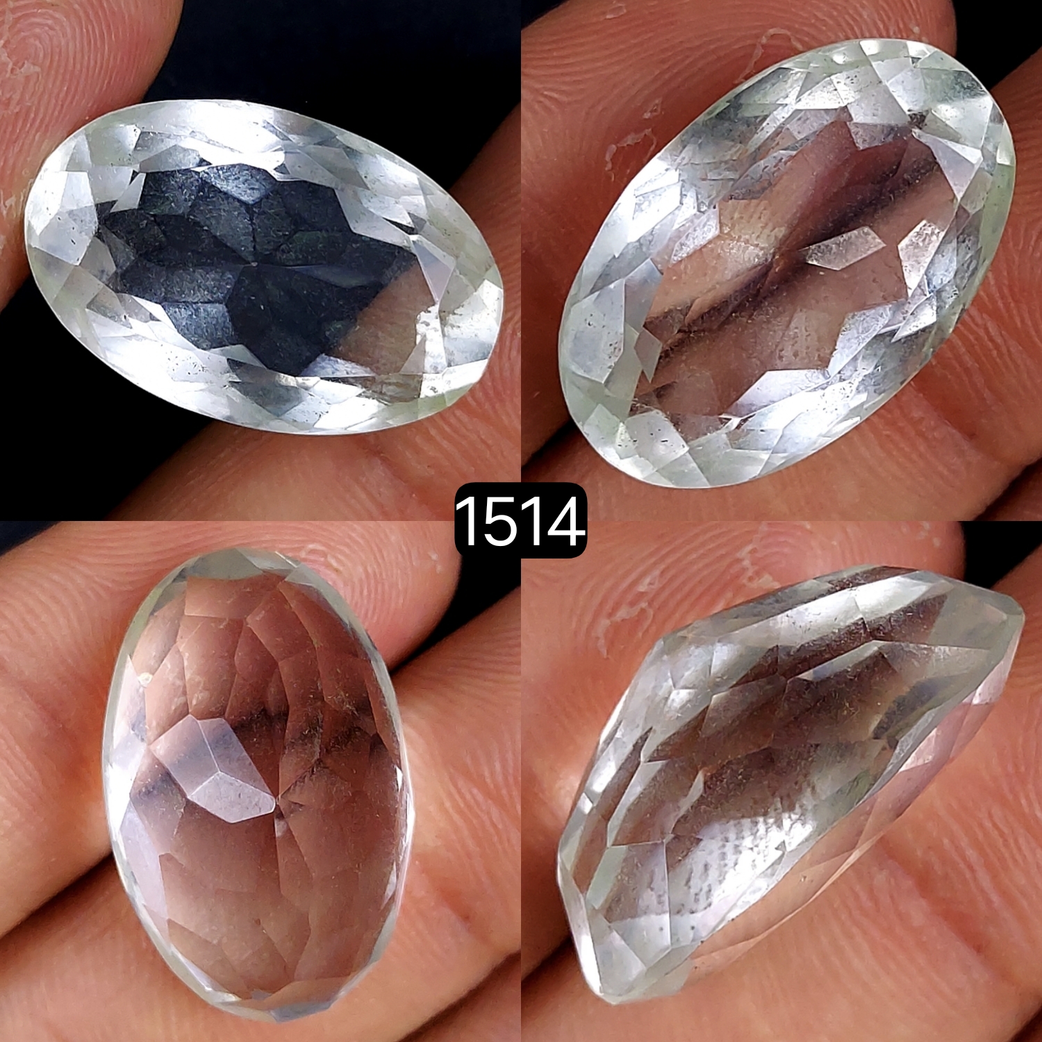 1Pcs 28Cts Natural Crystal Quartz Faceted Oval Shape Loose Gemstone25x16mm#1514