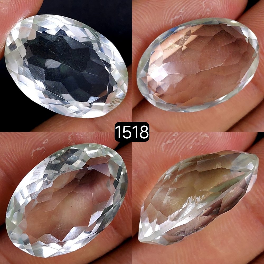 1Pc 29Cts Natural Crystal Quartz Faceted Cabochon Gemstone Oval Shape Crystal 25x17mm#1518