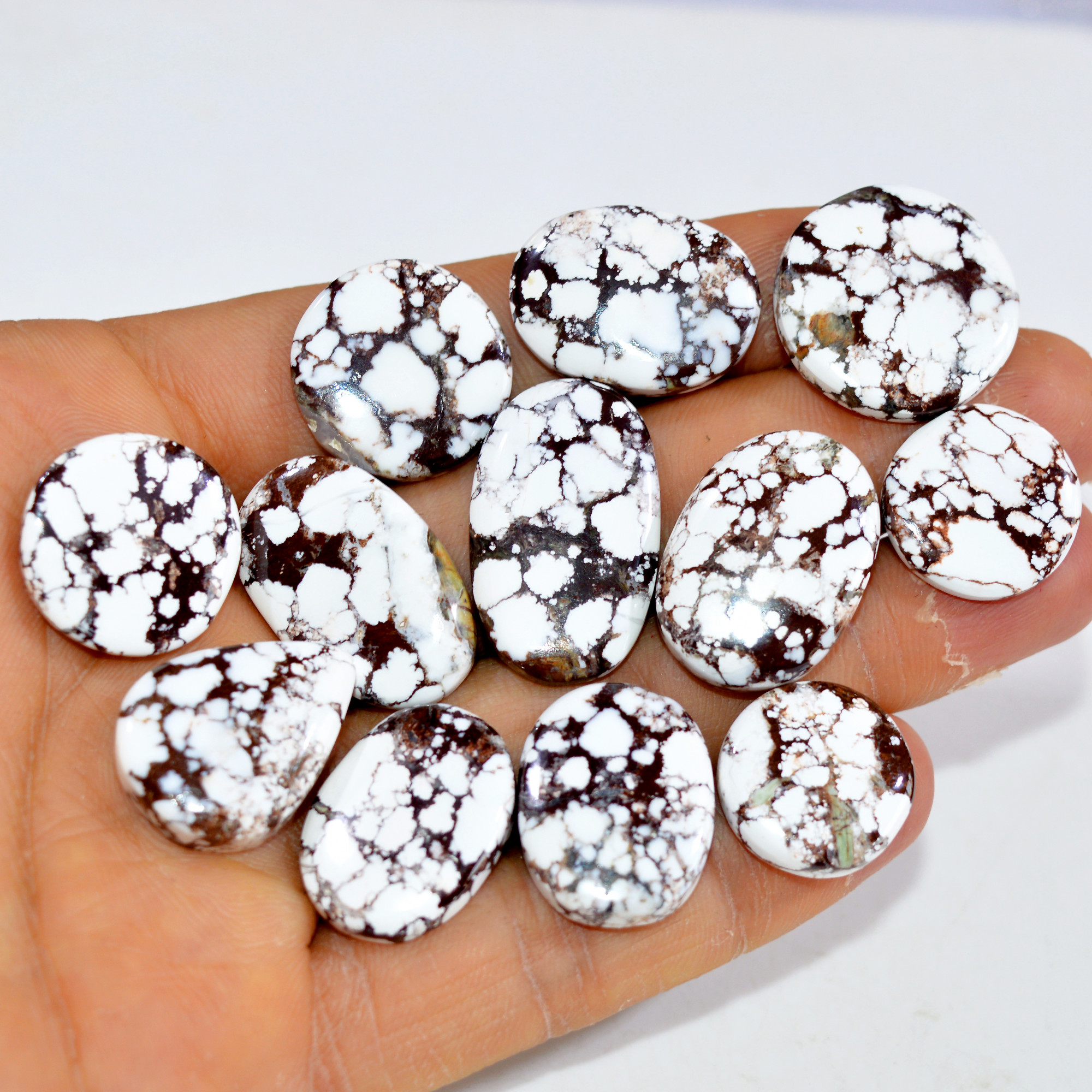 12Pcs 223Cts Natural Wild Horse Jasper Cabochon Gemstone Lot Mixed Shapes For Pendants Handmade Jewelry Supplies 26x15 15x15mm R-15385