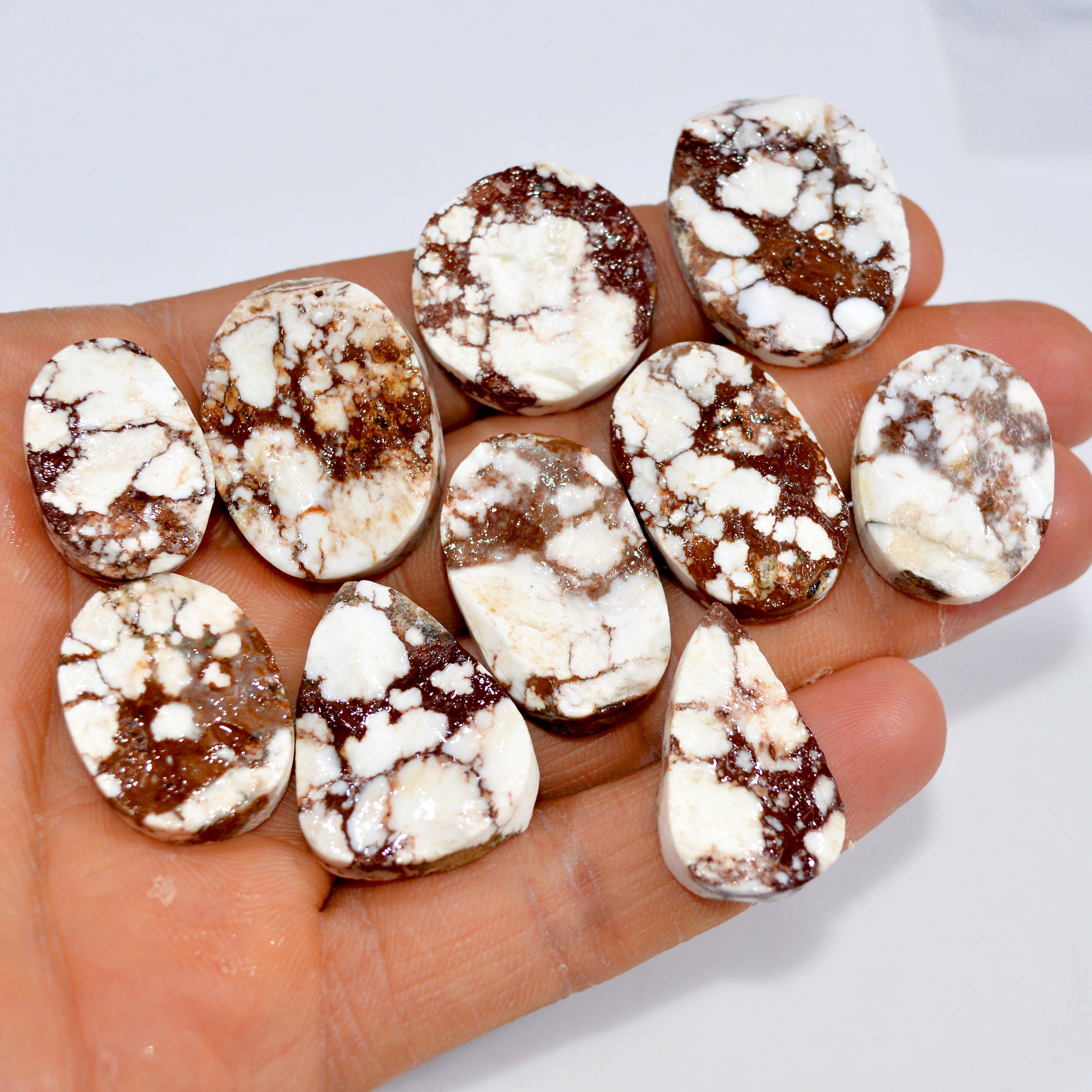 10 Pcs 260 Cts Natural Wild Horse Jasper Druzy Gemstone Lot Mixed Shapes For Pendants Handmade Jewelry Supplies 26x19 20x14mm 15445