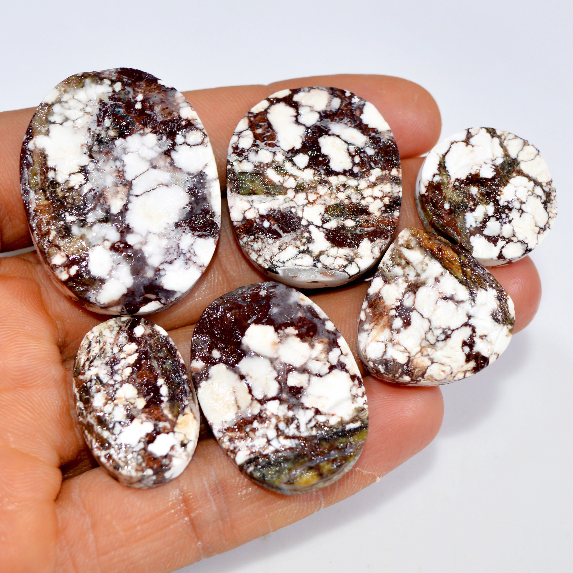 6 Pcs 252 Cts Natural Wild Horse Jasper Druzy Gemstone Lot Mixed Shapes For Pendants Handmade Jewelry Supplies 35x26 20x20mm 15448
