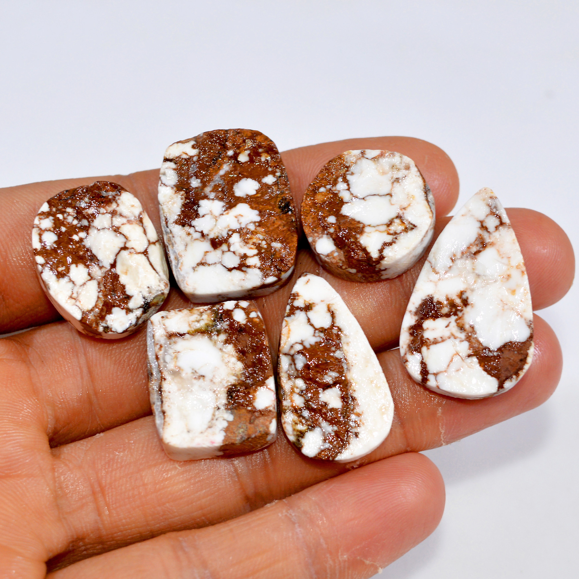 6 Pcs 139 Cts Natural Wild Horse Jasper Druzy Gemstone Lot Mixed Shapes For Pendants Handmade Jewelry Supplies 30x17 17x17mm 15457