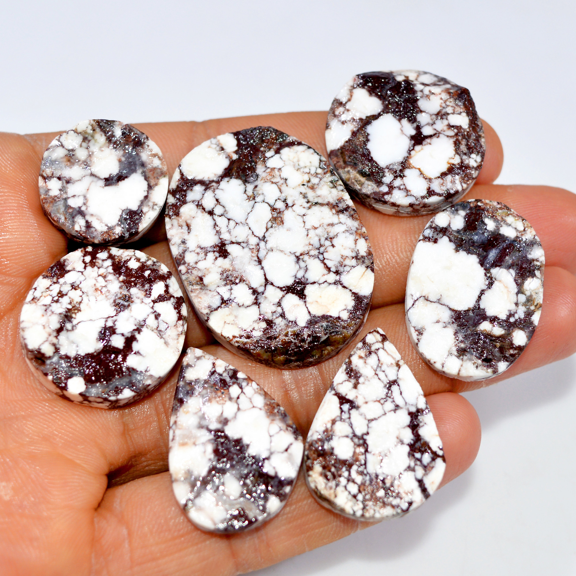 7 Pcs 257 Cts Natural Wild Horse Jasper Druzy Gemstone Lot Mixed Shapes For Pendants Handmade Jewelry Supplies 40x27 17x17mm 15459