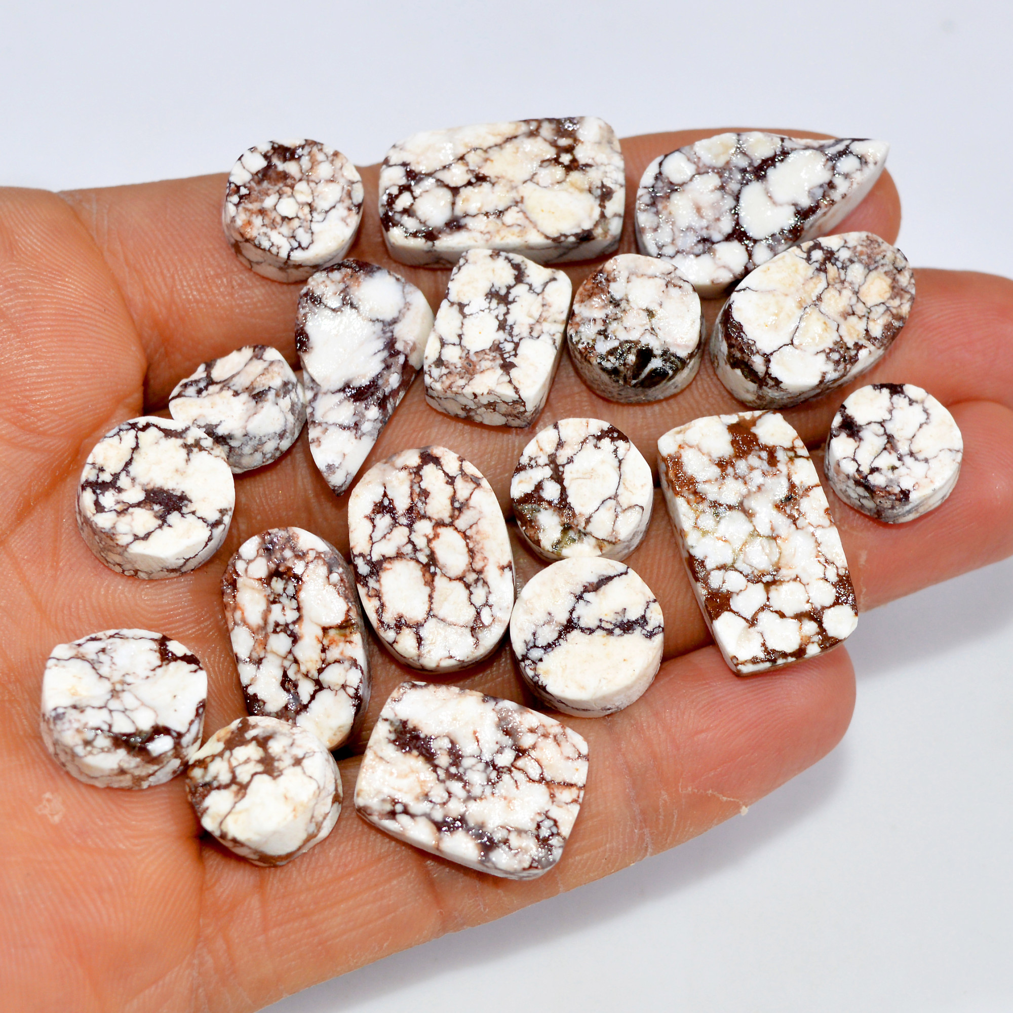 18 Pcs 219 Cts Natural Wild Horse Jasper Druzy Gemstone Mixed Shapes Craft Supply Stones For Silver Jewelry Making 21x11 9x9mm 15464