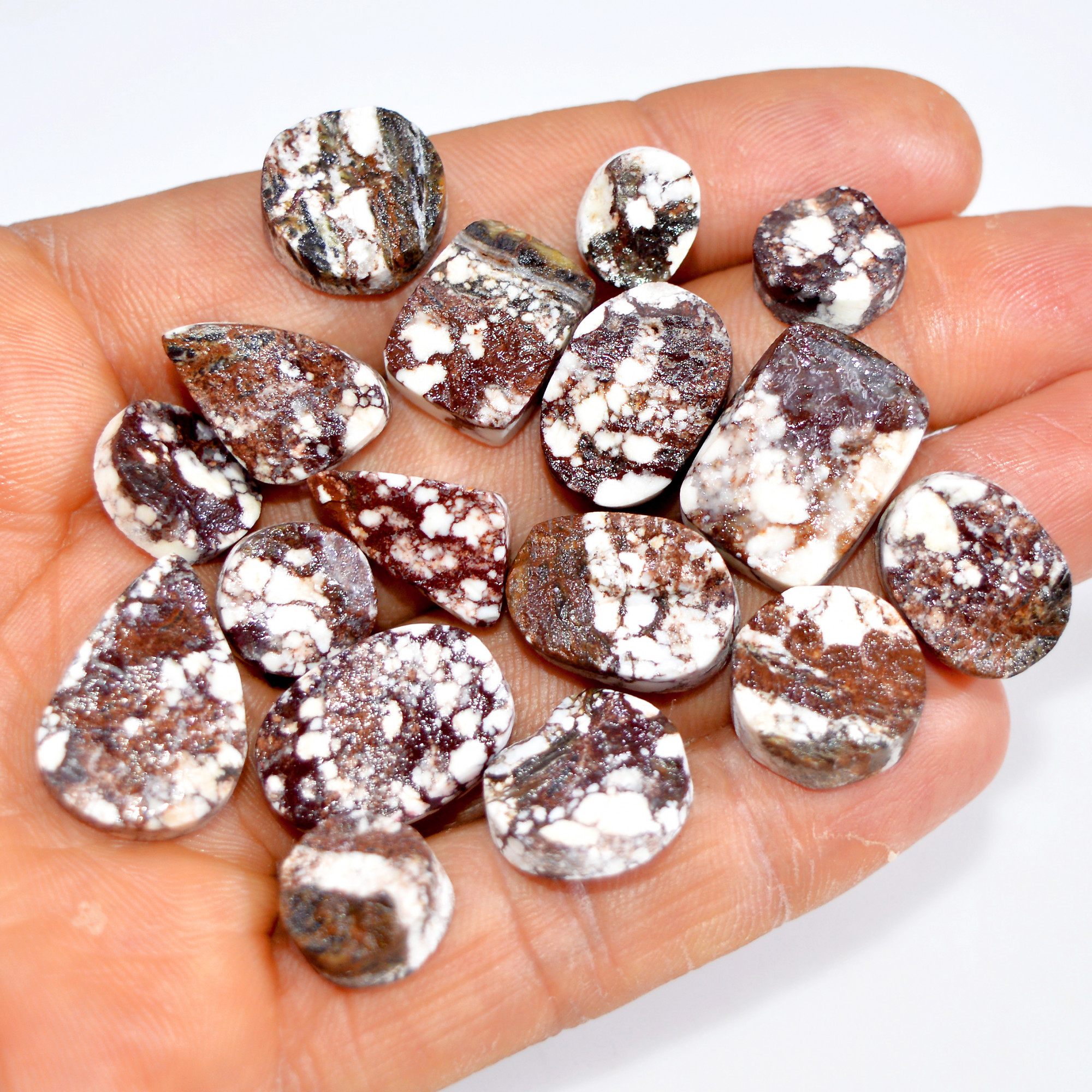 17 Pcs 192 Cts Natural Wild Horse Jasper Druzy Gemstone Mixed Shapes Craft Supply Stones For Silver Jewelry Making 17x12 9x6mm 15467