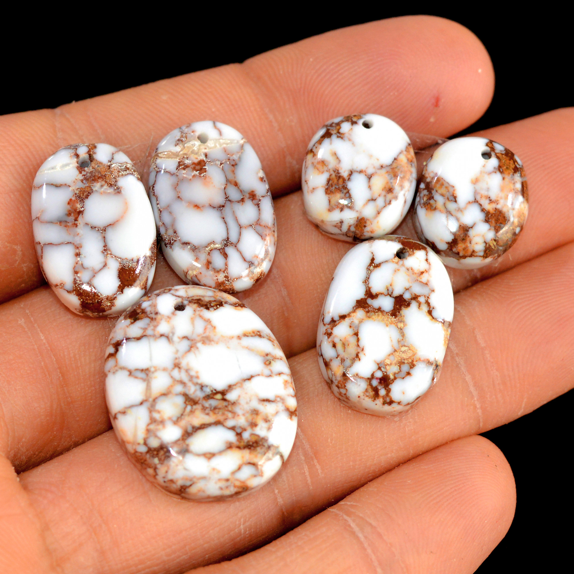 2 Sets 81 Cts Natural Wild Horse Magnesite 3 Pcs Matching Earring and Pendant Set Semi-Precious Gemstone for Reiki and Healing 15524