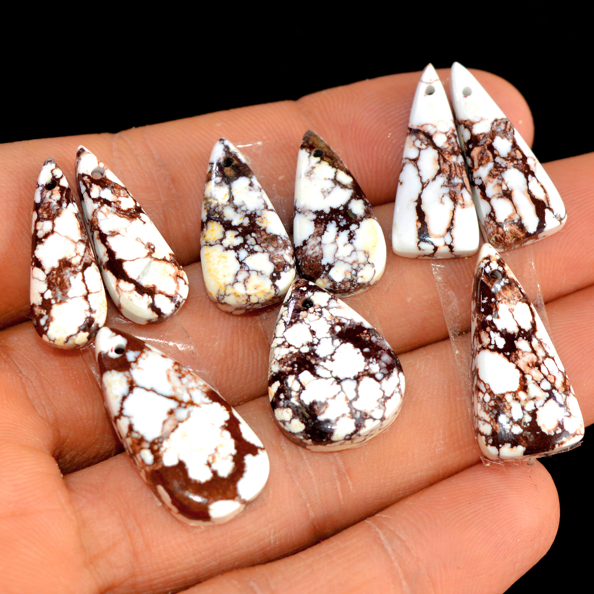 3 Sets 88 Cts Natural Wild Horse Magnesite 3 Pcs Matching Earring and Pendant Set Semi-Precious Gemstone for Reiki and Healing 15525