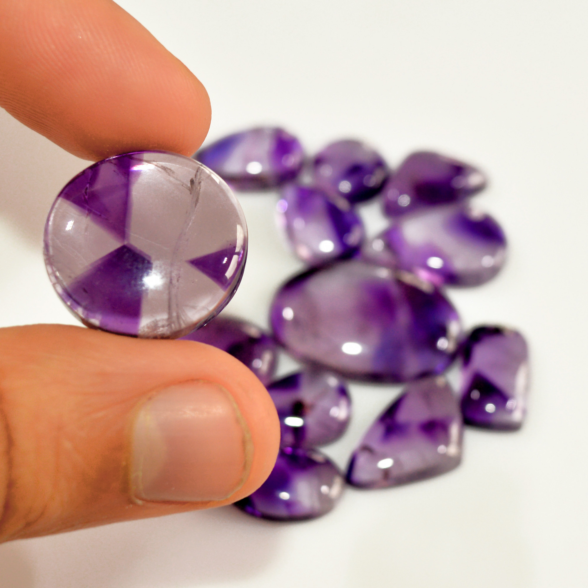 13 Pcs 137 Cts Natural Amethyst Cabochon Loose Gemstone Lot Mixed Shapes and Sizes Healing Crystal For Jewelry Making 25x15 10x10mm 15677