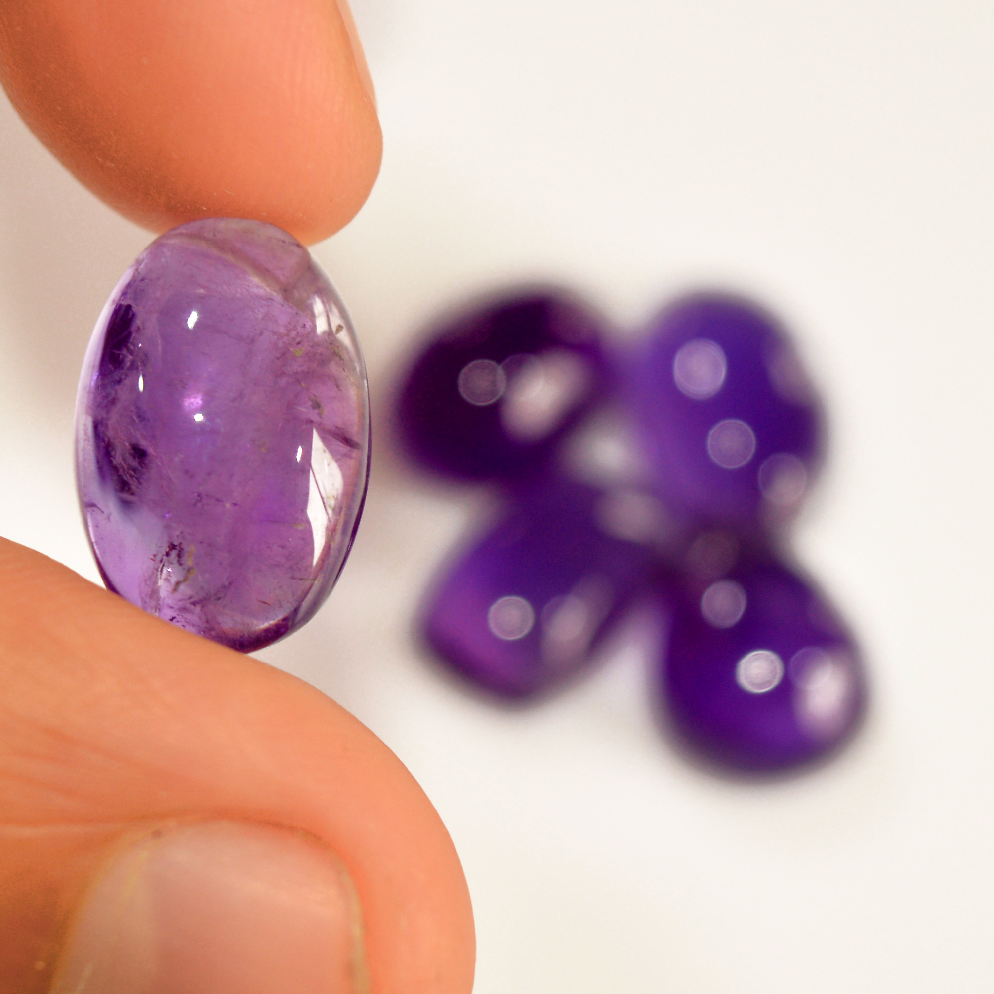 5 Pcs 46 Cts Natural Amethyst Cabochon Loose Gemstone Lot Mixed Shapes and Sizes Healing Crystal For Jewelry Making 16x10 14x10mm R-15679