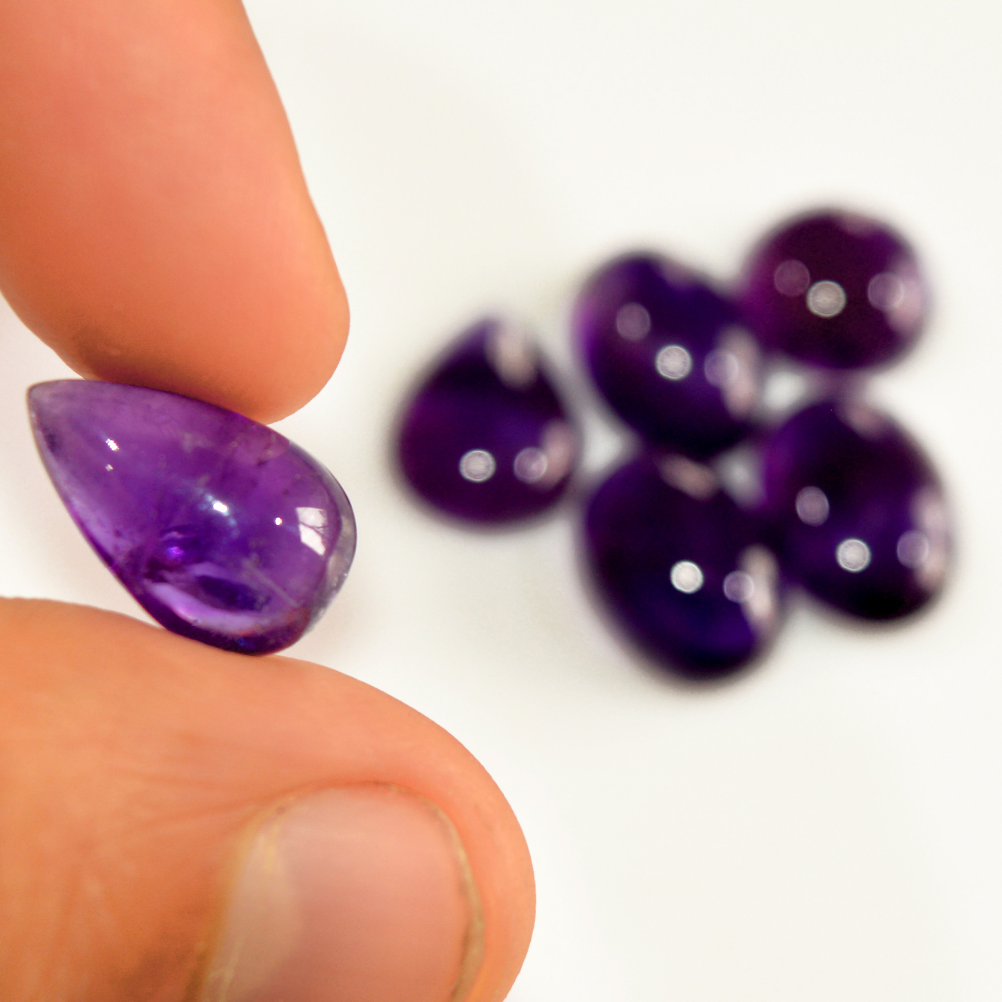 6 Pcs 47 Cts Natural Amethyst Cabochon Loose Gemstone Lot Mixed Shapes and Sizes Healing Crystal For Jewelry Making 15x10 10x10mm 15680