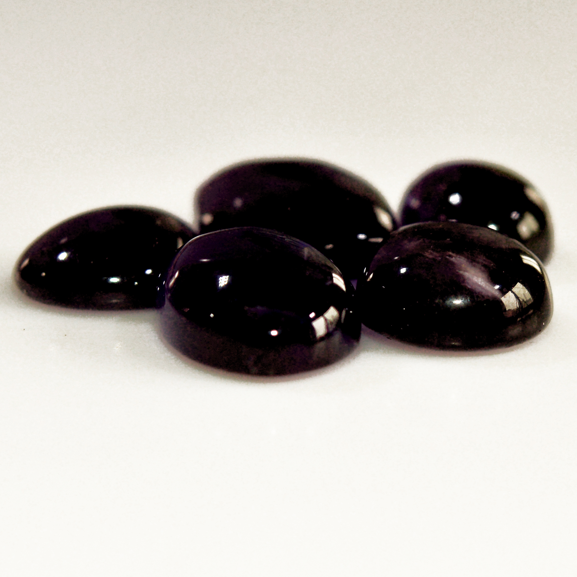 5 Pcs 40 Cts Natural Amethyst Cabochon Loose Gemstone Lot Mixed Shapes and Sizes Healing Crystal For Jewelry Making 15x10 10x8mm 15682