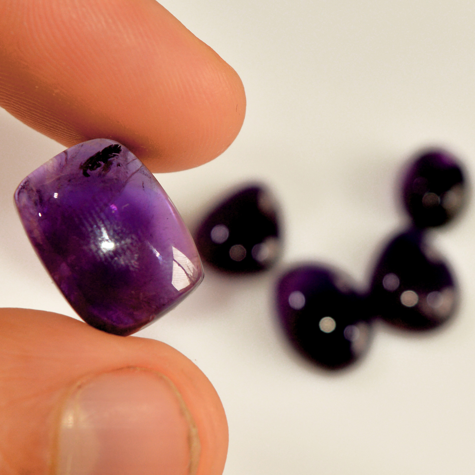 5 Pcs 40 Cts Natural Amethyst Cabochon Loose Gemstone Lot Mixed Shapes and Sizes Healing Crystal For Jewelry Making 15x10 10x8mm R-15682