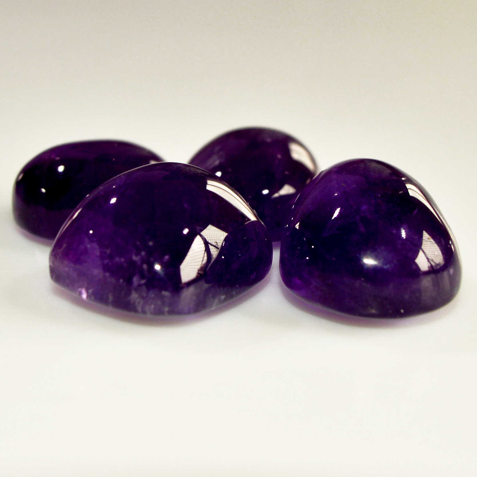 4 Pcs 107 Cts Natural Amethyst Cabochon Loose Gemstone Lot Mixed Shapes and Sizes Healing Crystal For Jewelry Making 26x14 19x14mm 15683