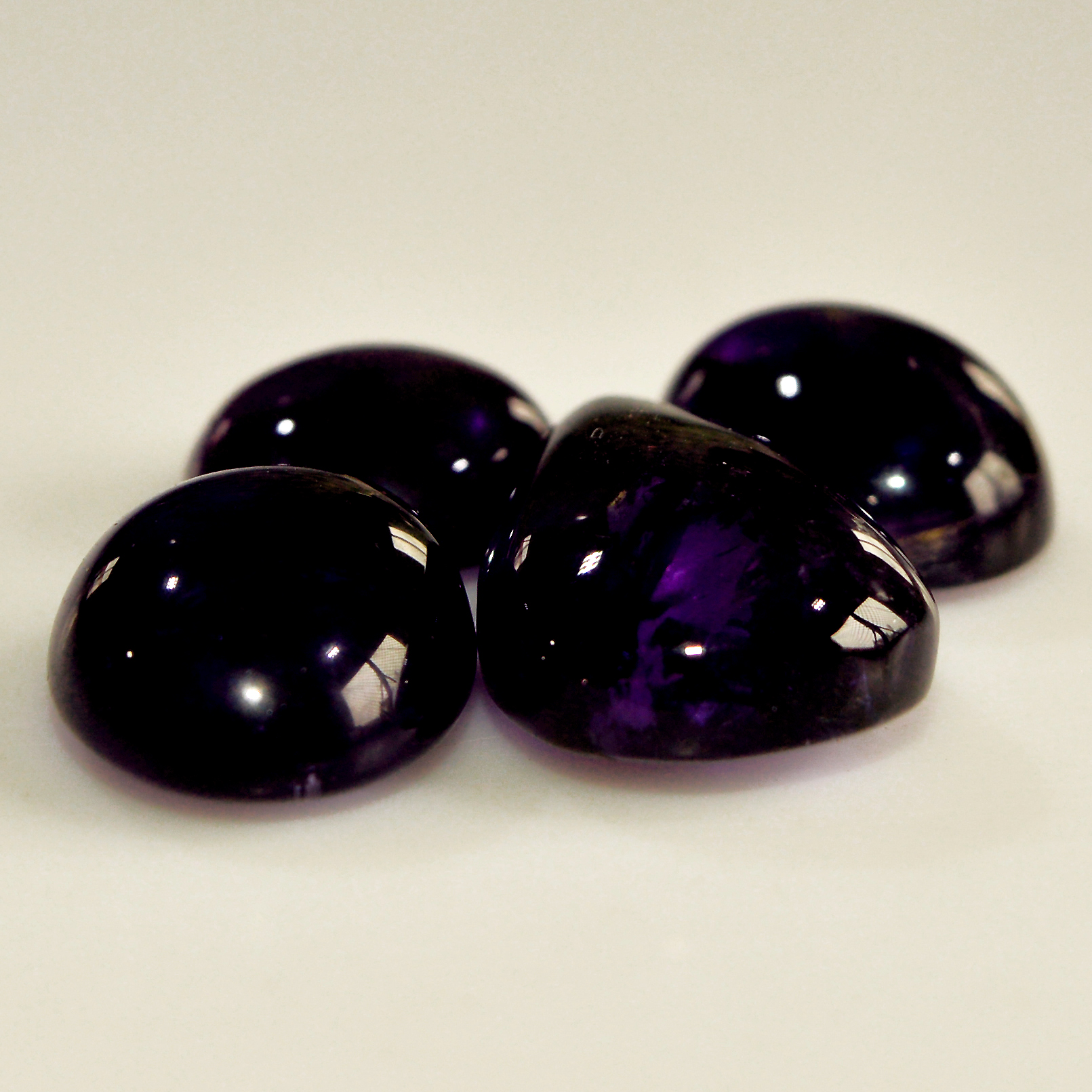 4 Pcs 44 Cts Natural Amethyst Cabochon Loose Gemstone Lot Mixed Shapes and Sizes Healing Crystal For Jewelry Making 19x12 11x11mm 15685